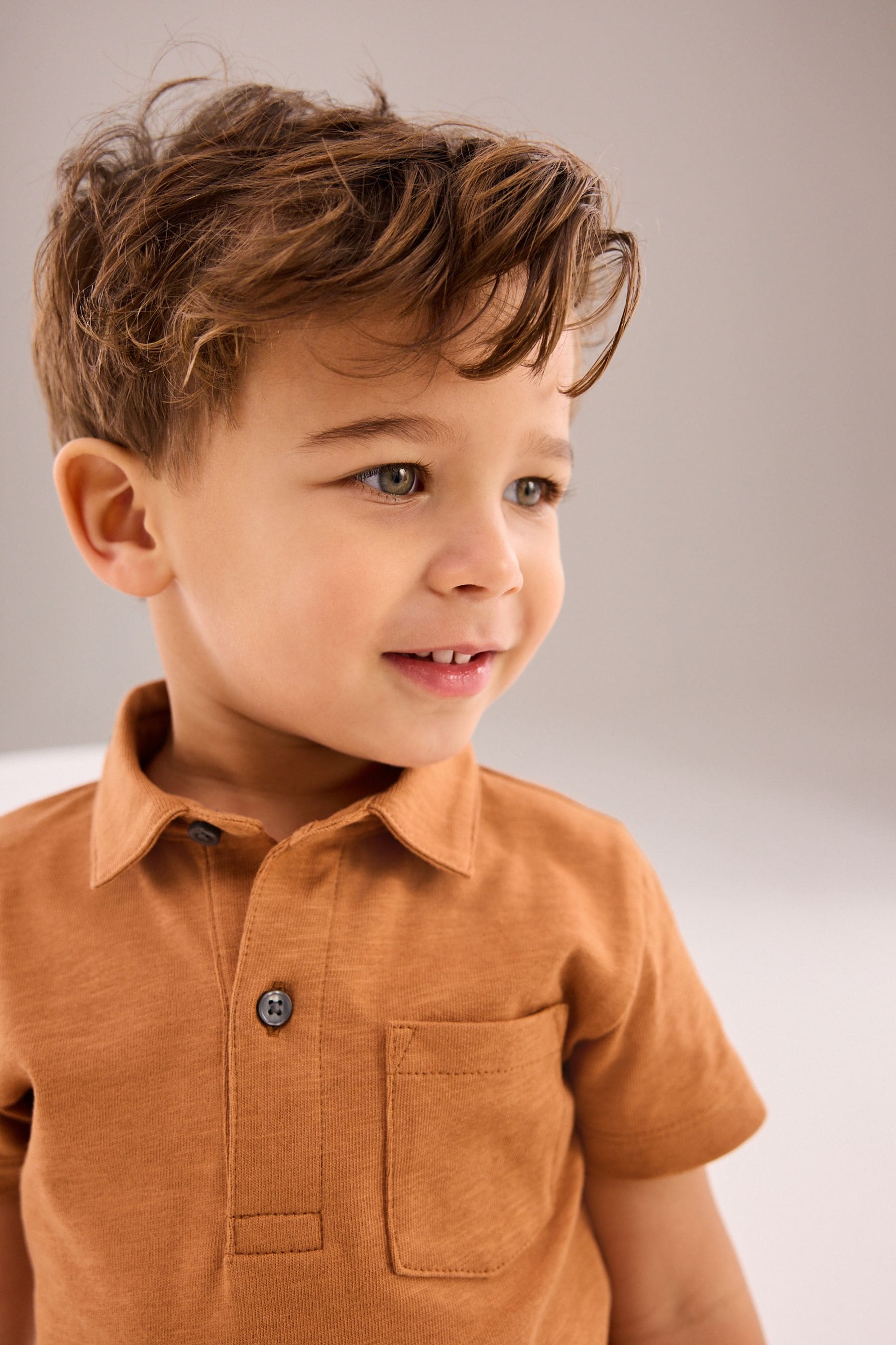 Rust Brown Short Sleeve Polo Shirt (3mths-7yrs)