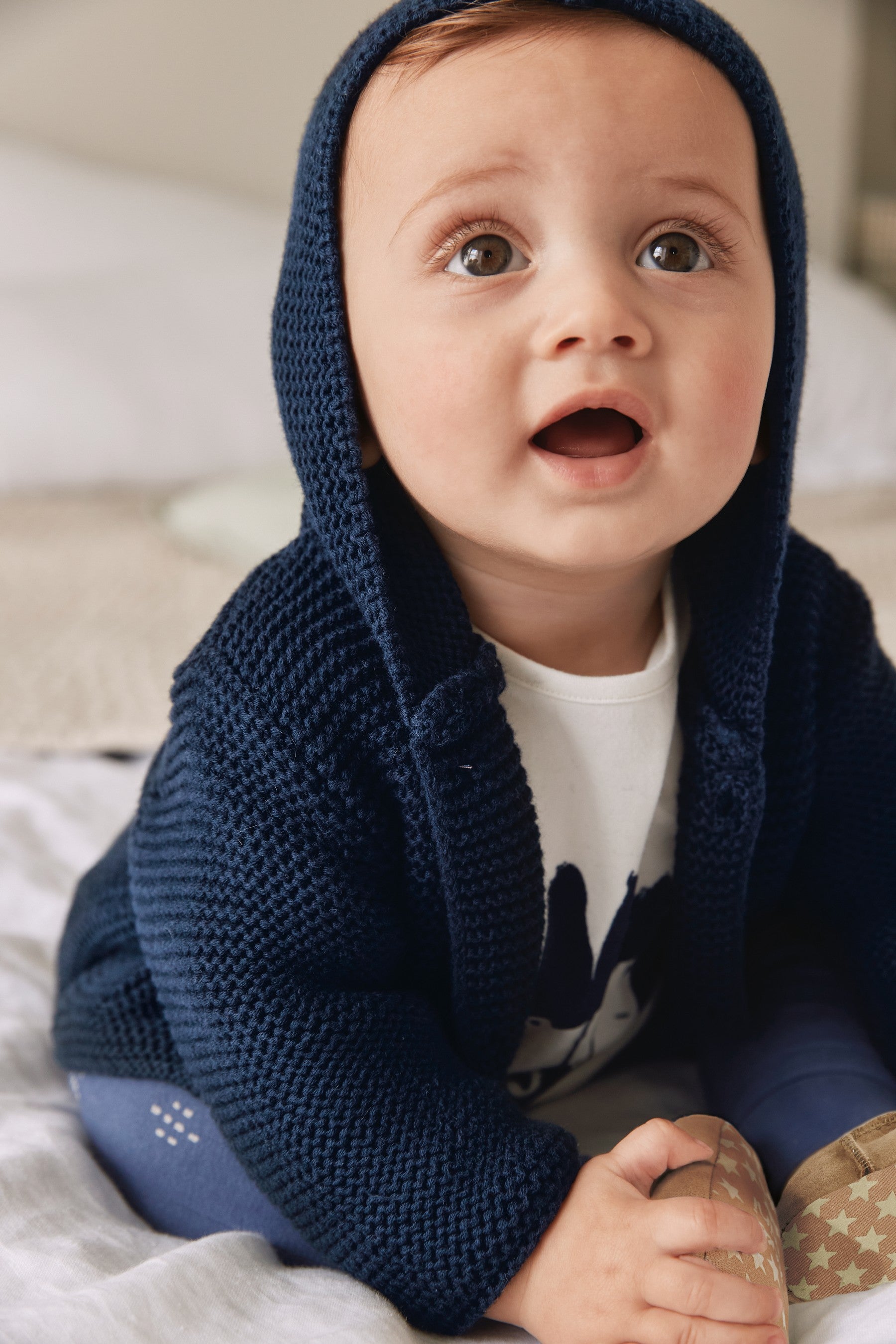 Navy Blue Baby Hooded Baby Cardigan (0mths-3yrs)