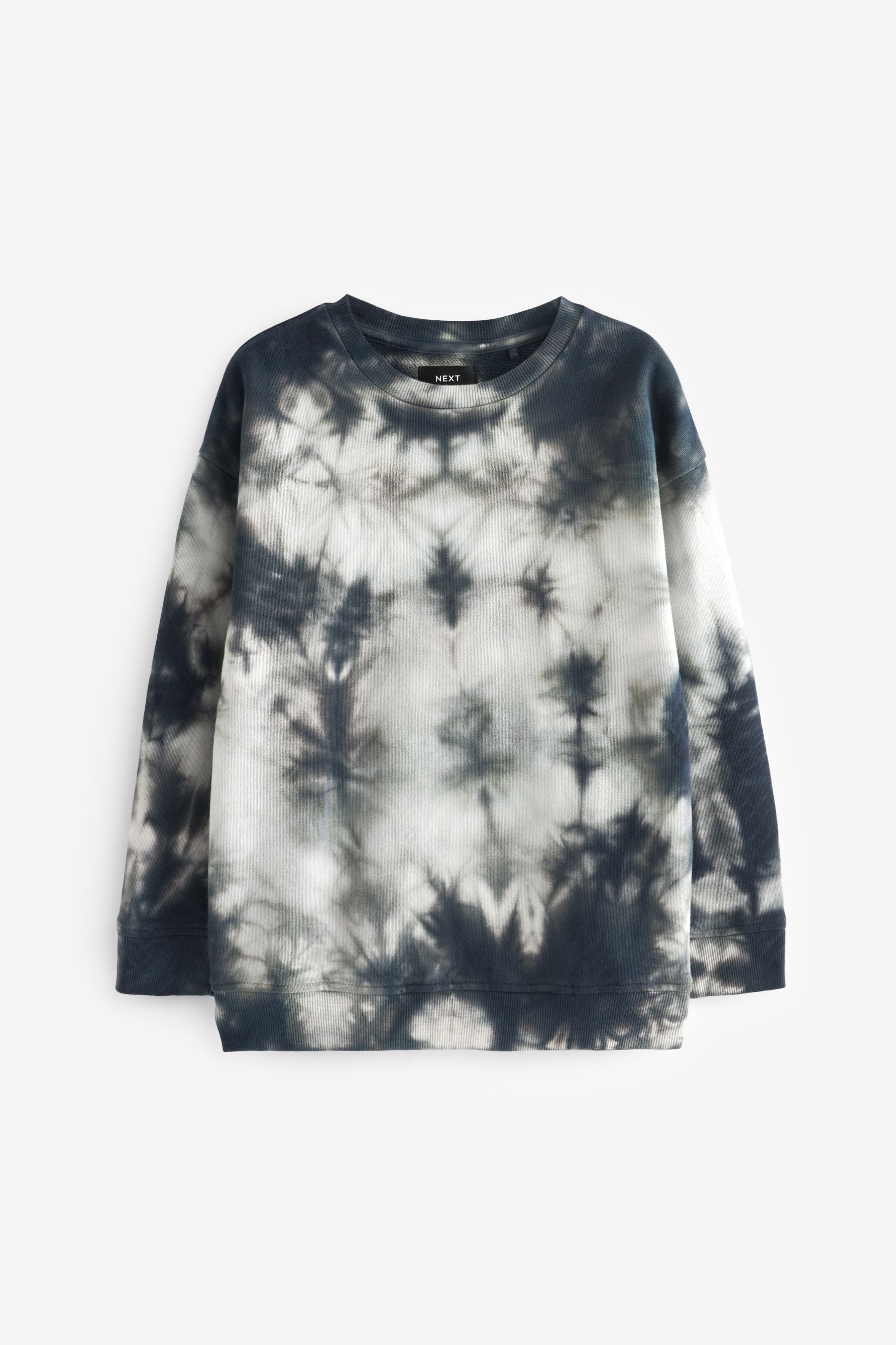 Black/White Tie Dye Crew Neck Sweatshirt (3-16yrs)