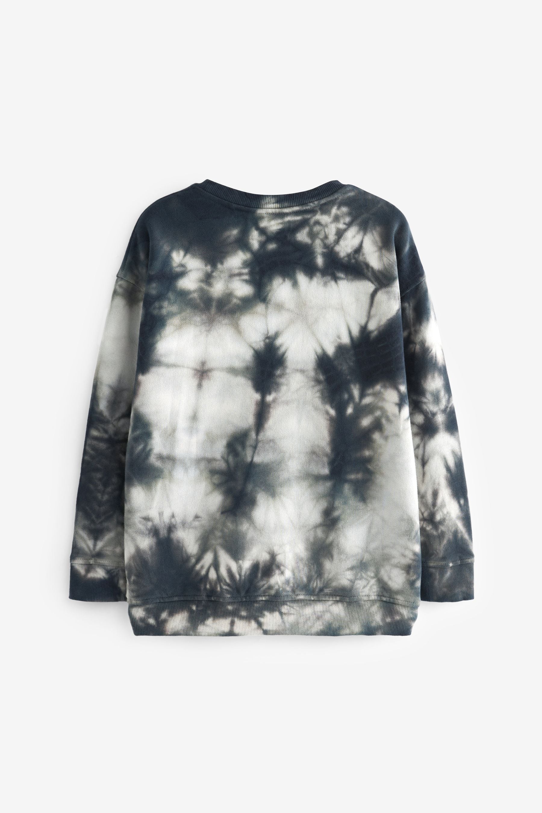 Black/White Tie Dye Crew Neck Sweatshirt (3-16yrs)