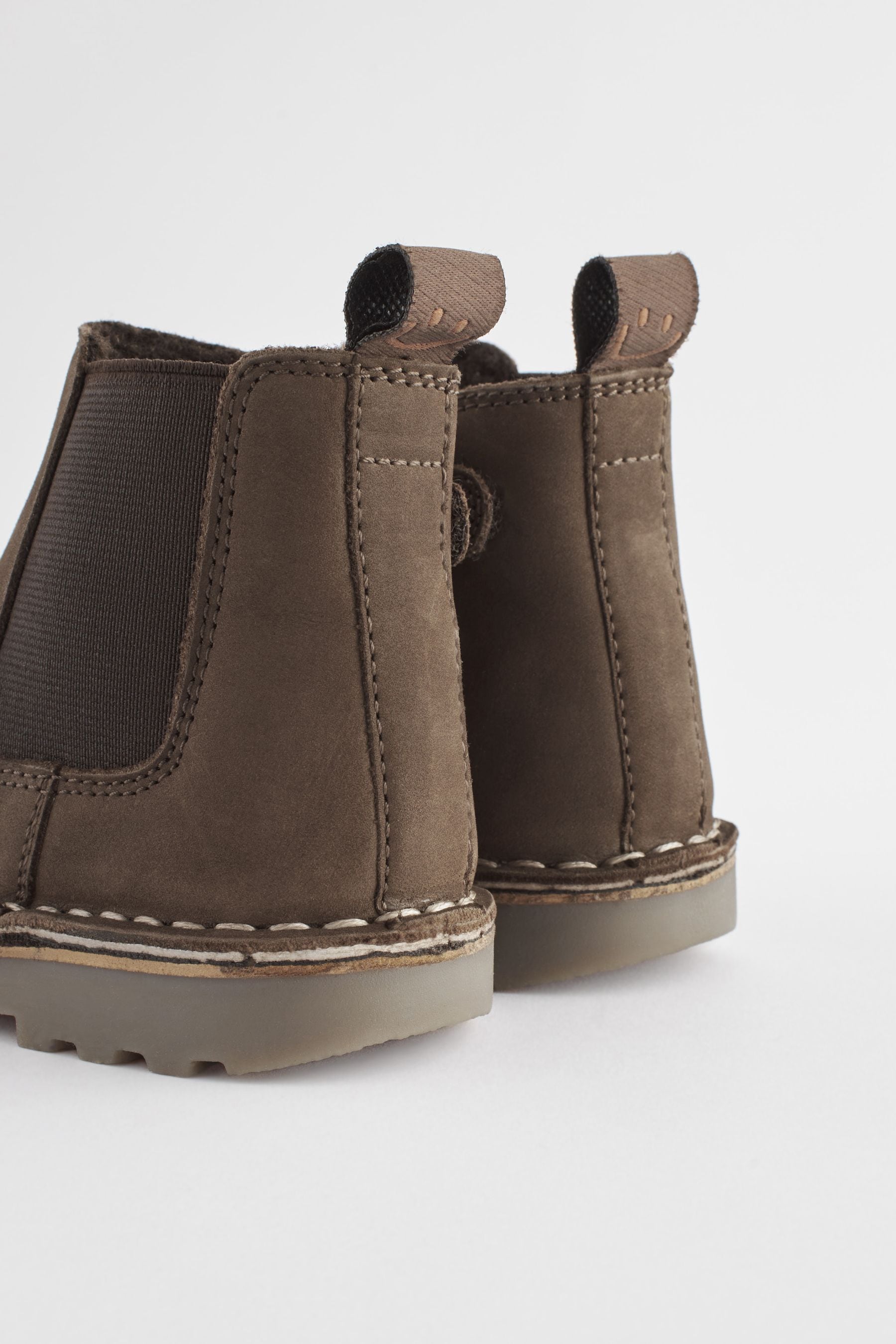 Chocolate Brown Warm Lined Leather Chelsea Boots