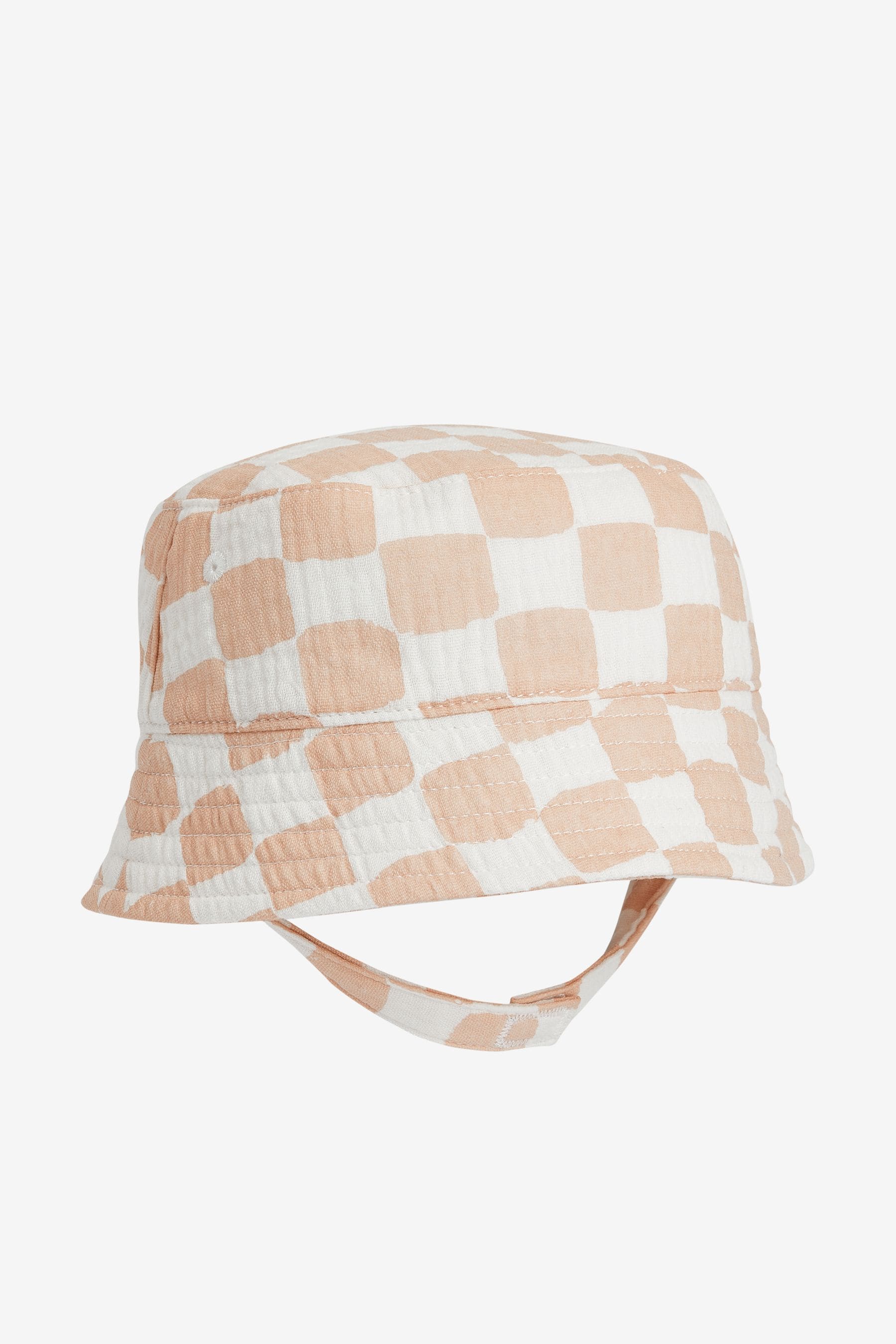 Neutral Checkerboard Baby Bucket Hat (0mths-2yrs)