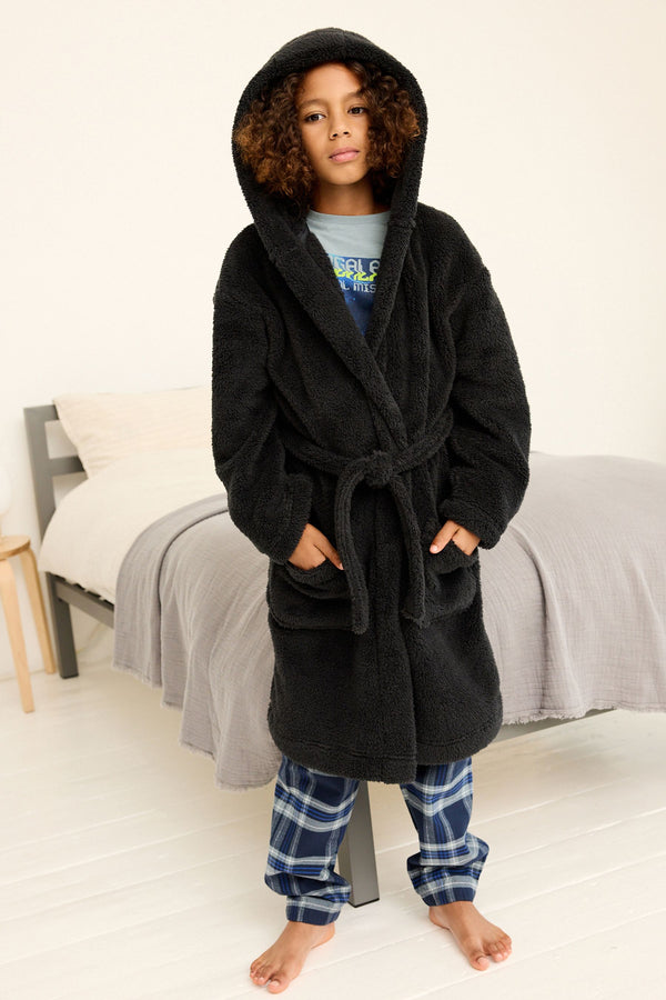 Black Fleece Dressing Gown (2-16yrs)