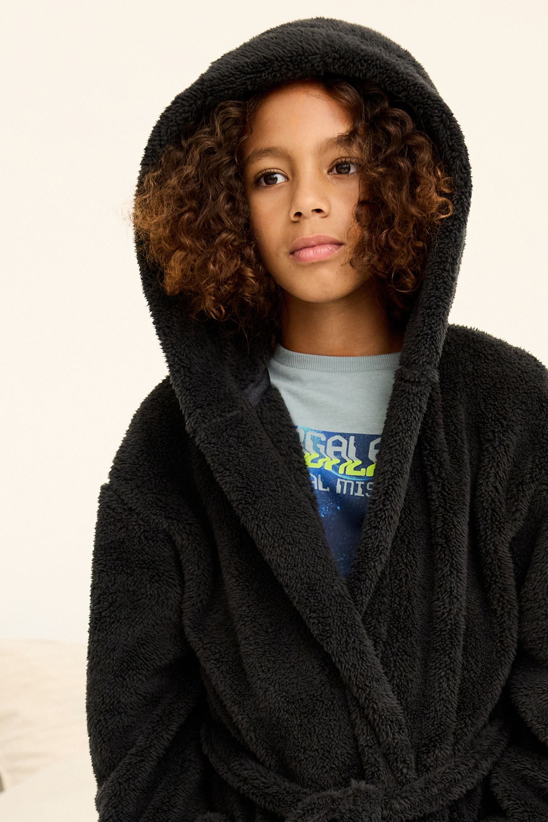 Black Fleece Dressing Gown (2-16yrs)