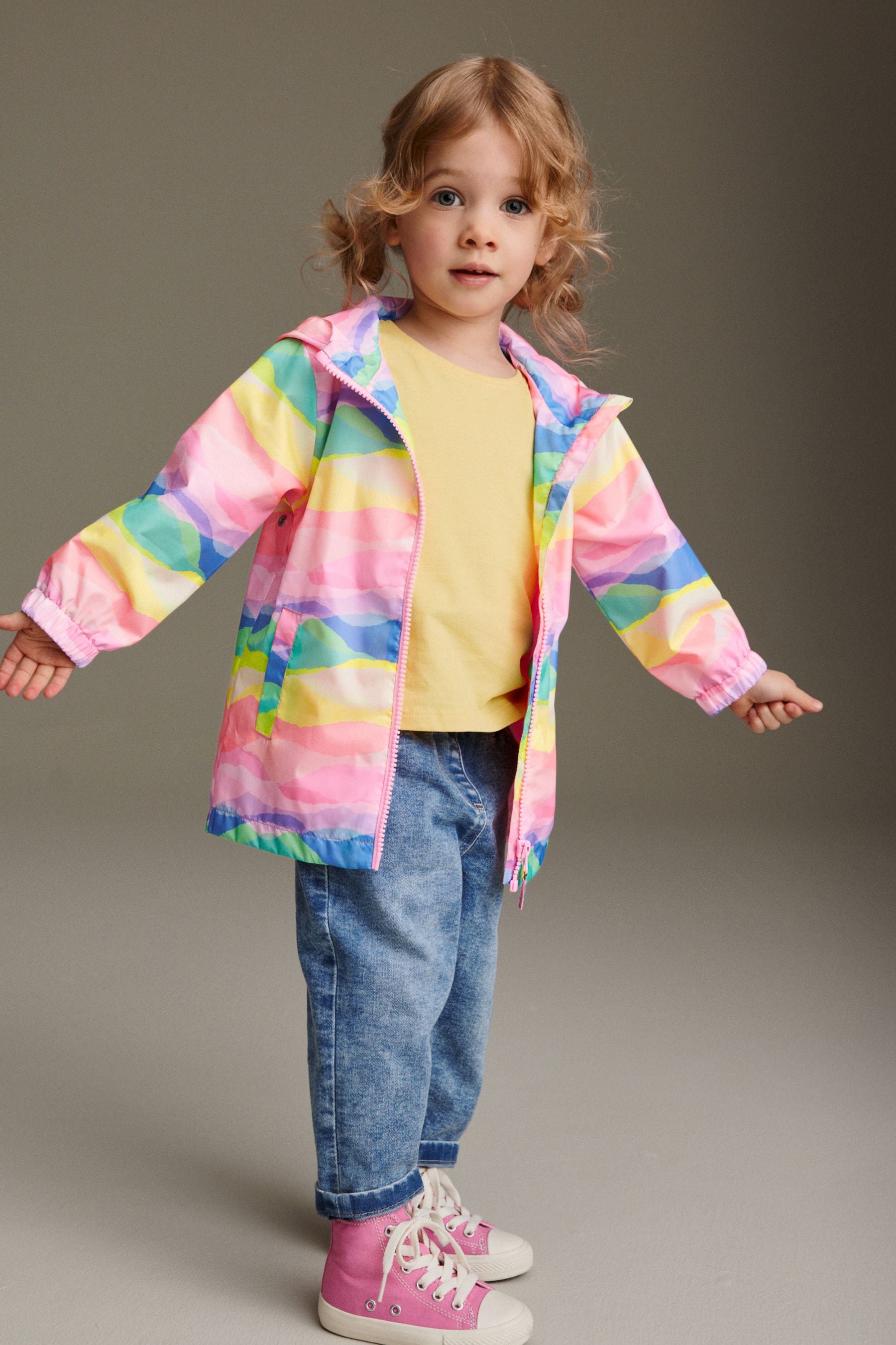 Rainbow Shower Resistant Printed Cagoule (3mths-7yrs)