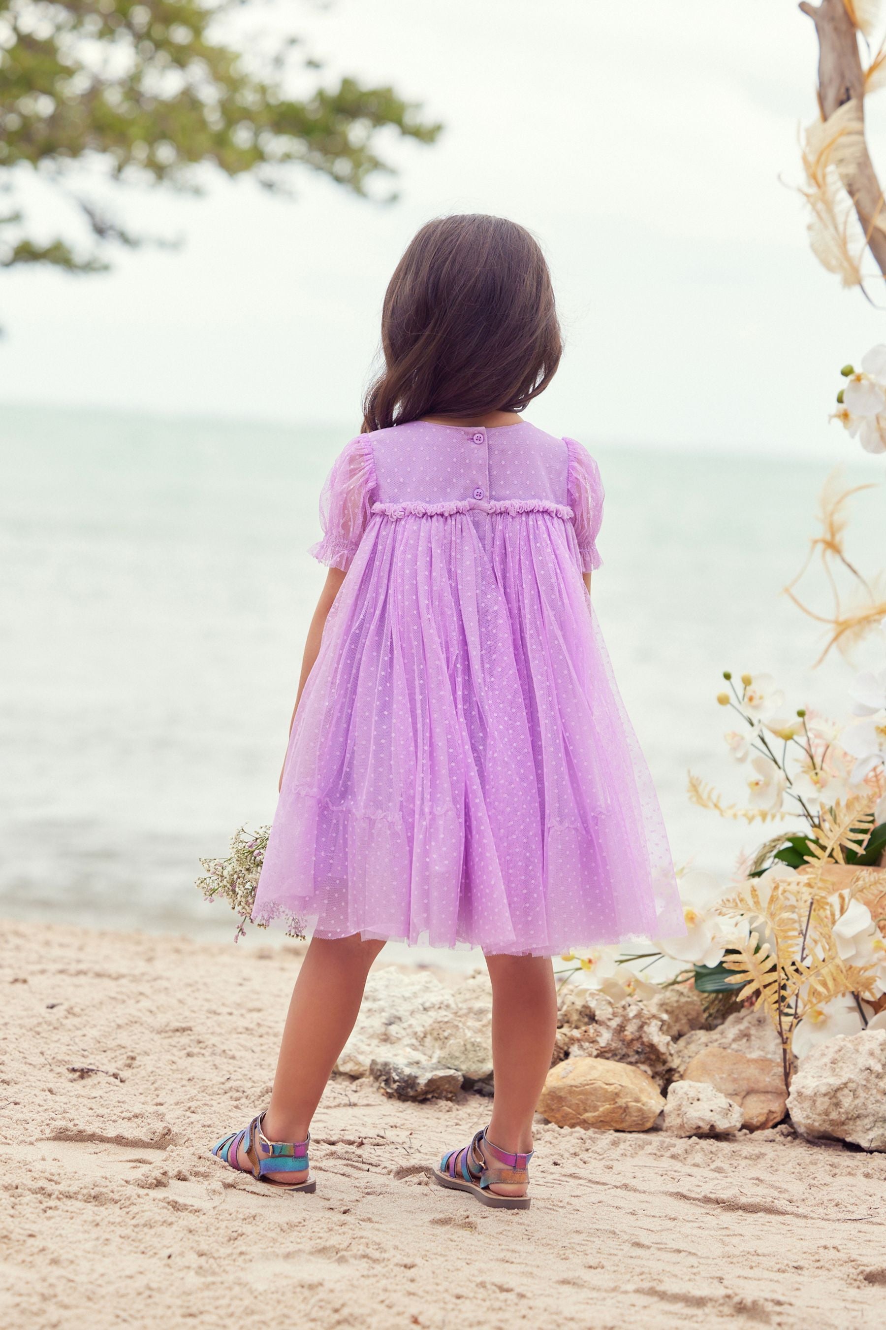 Lilac Purple Mesh Party Dress (3mths-7yrs)