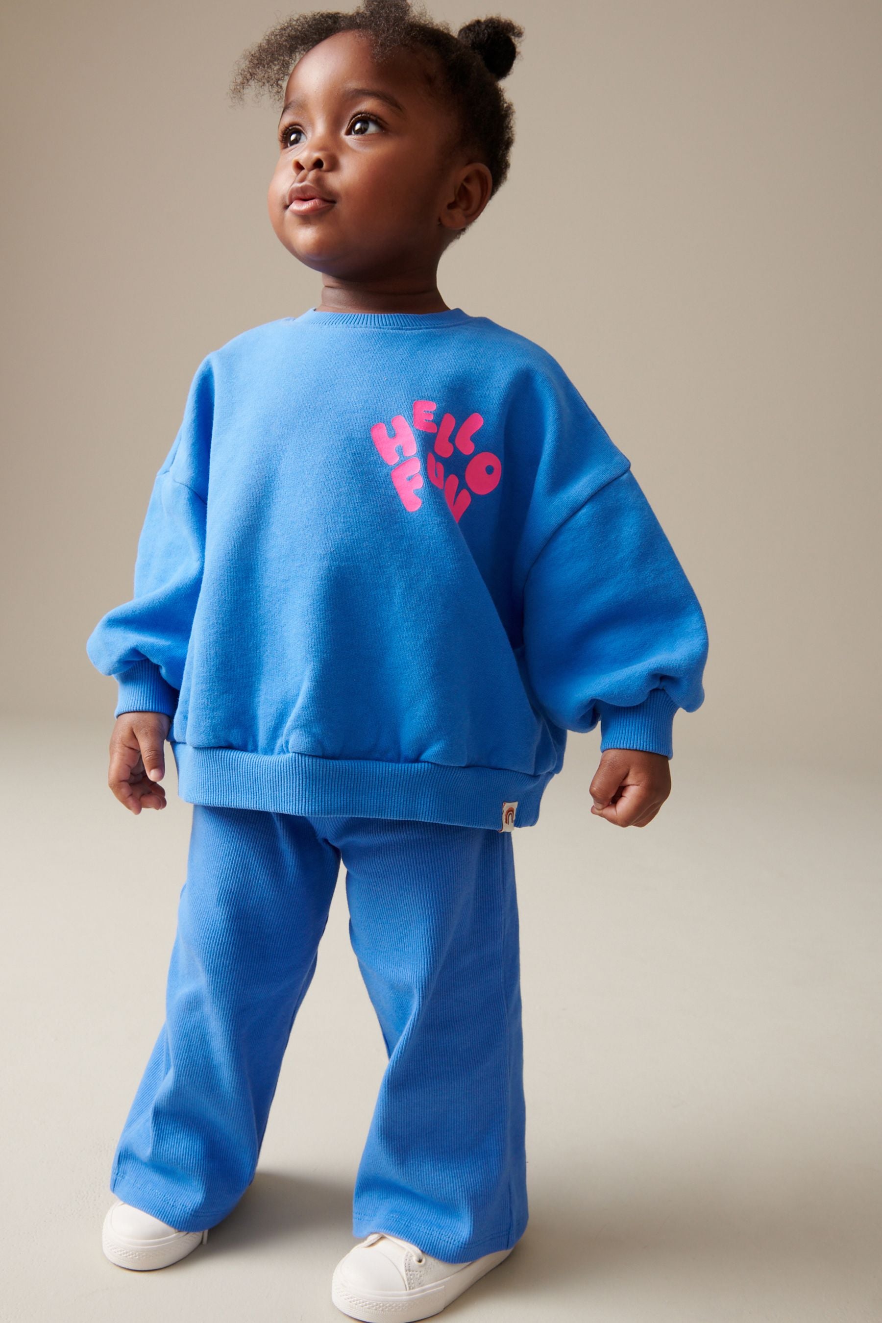 Blue 2pc Sweatshirt and Wide Leg Trouser Set (3mths-7yrs)