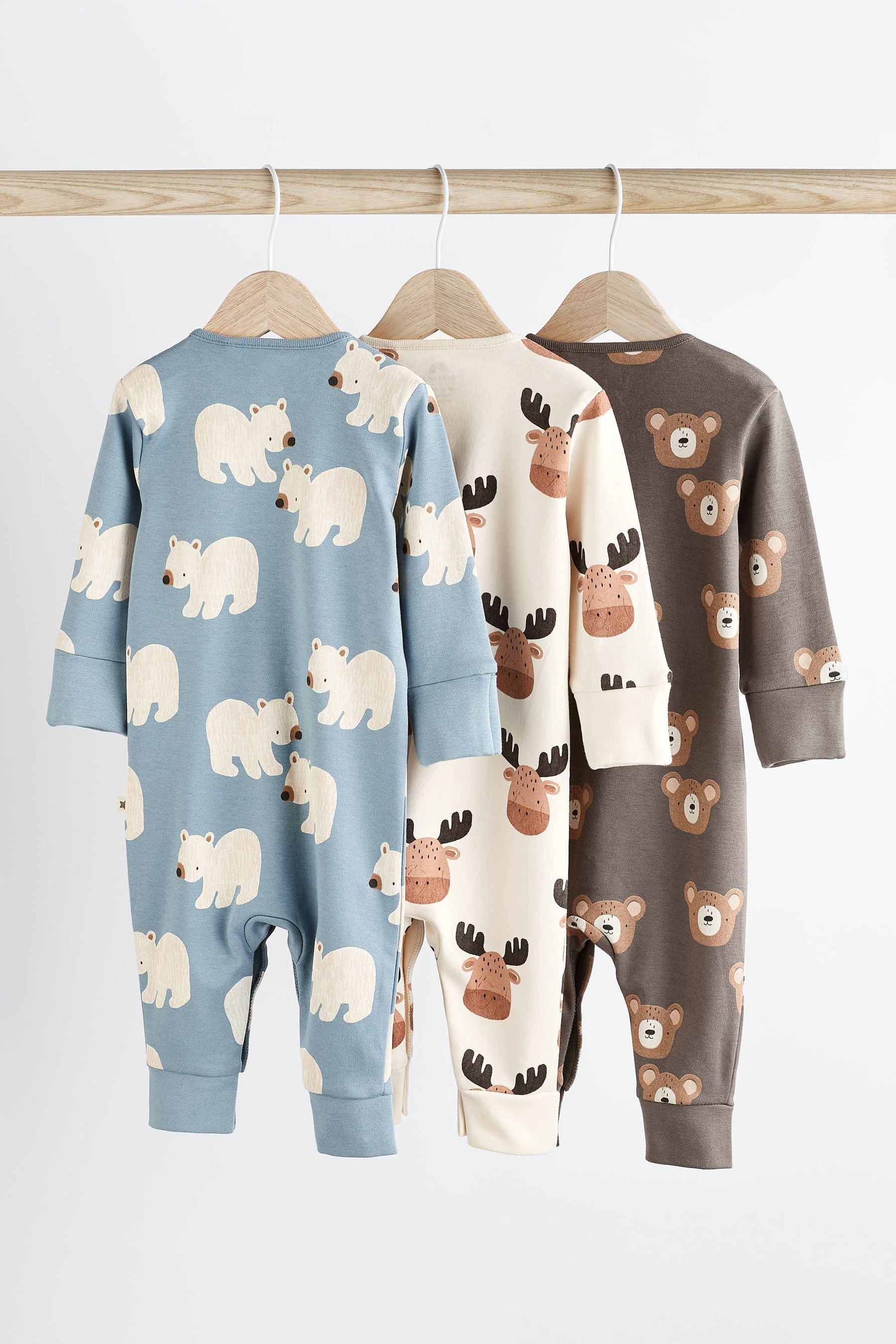 Neutral Baby Footless Sleepsuits 3 Pack (0mths-3yrs)