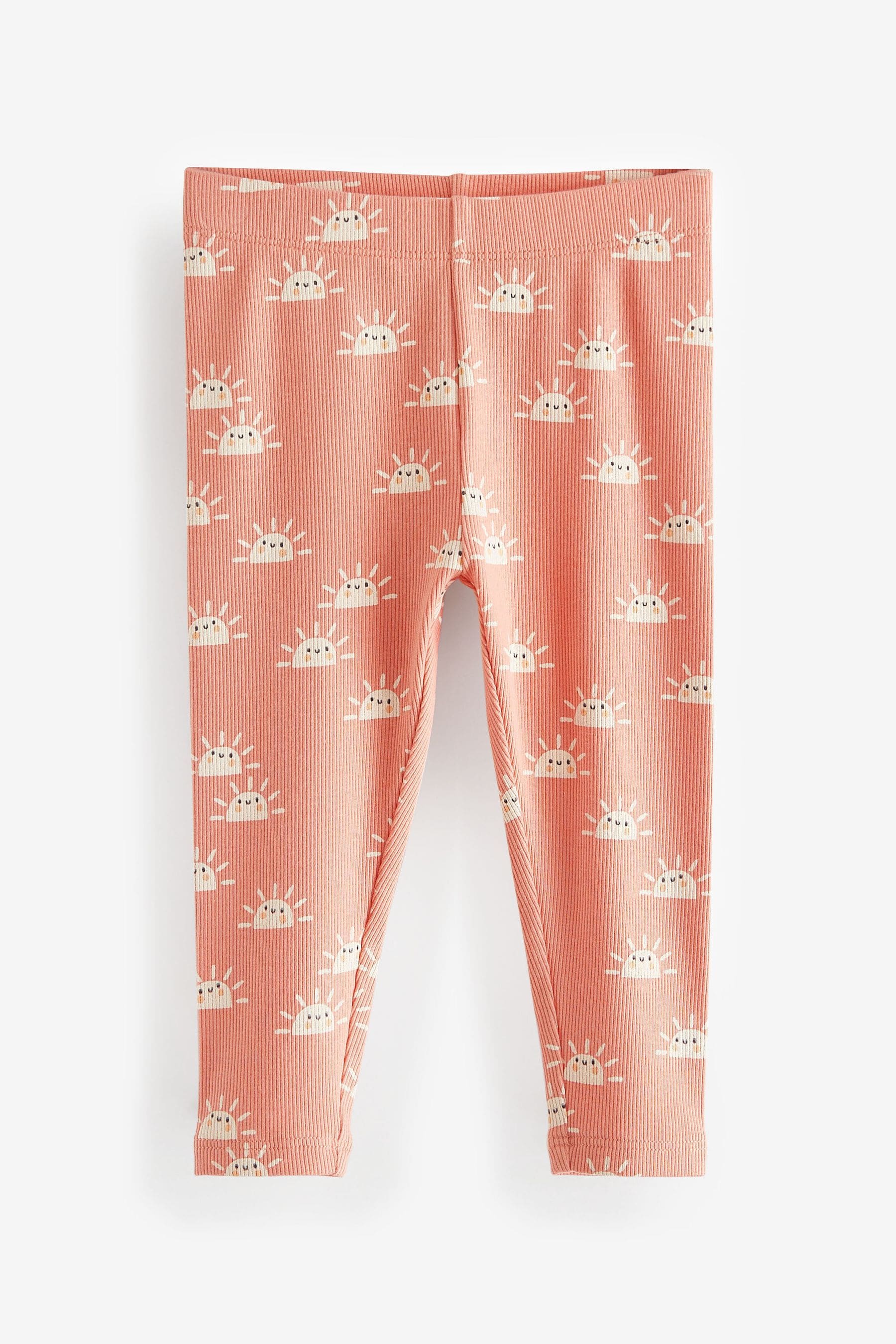 Pink Sun Rib Jersey Leggings (3mths-7yrs)