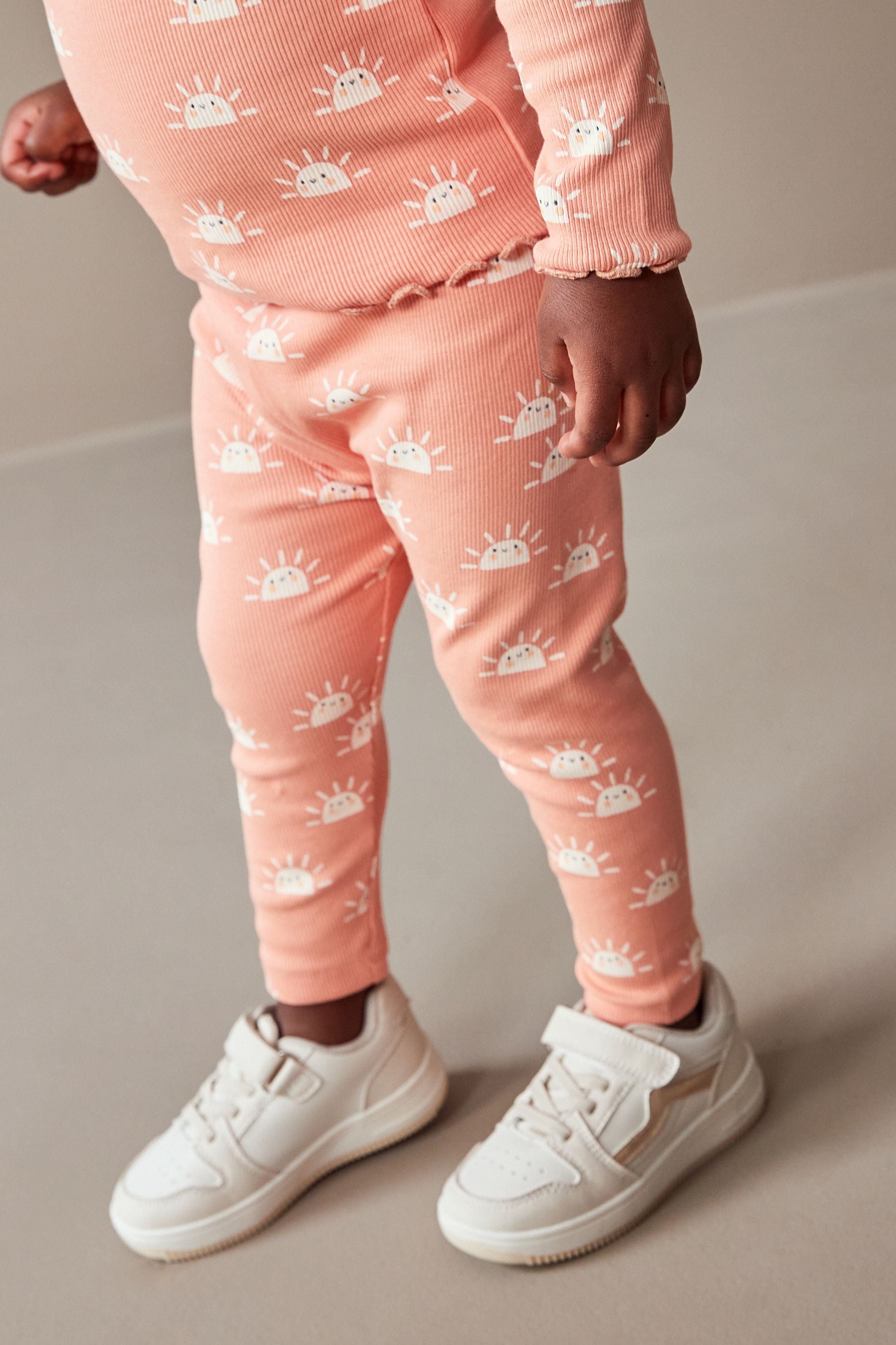 Pink Sun Rib Jersey Leggings (3mths-7yrs)