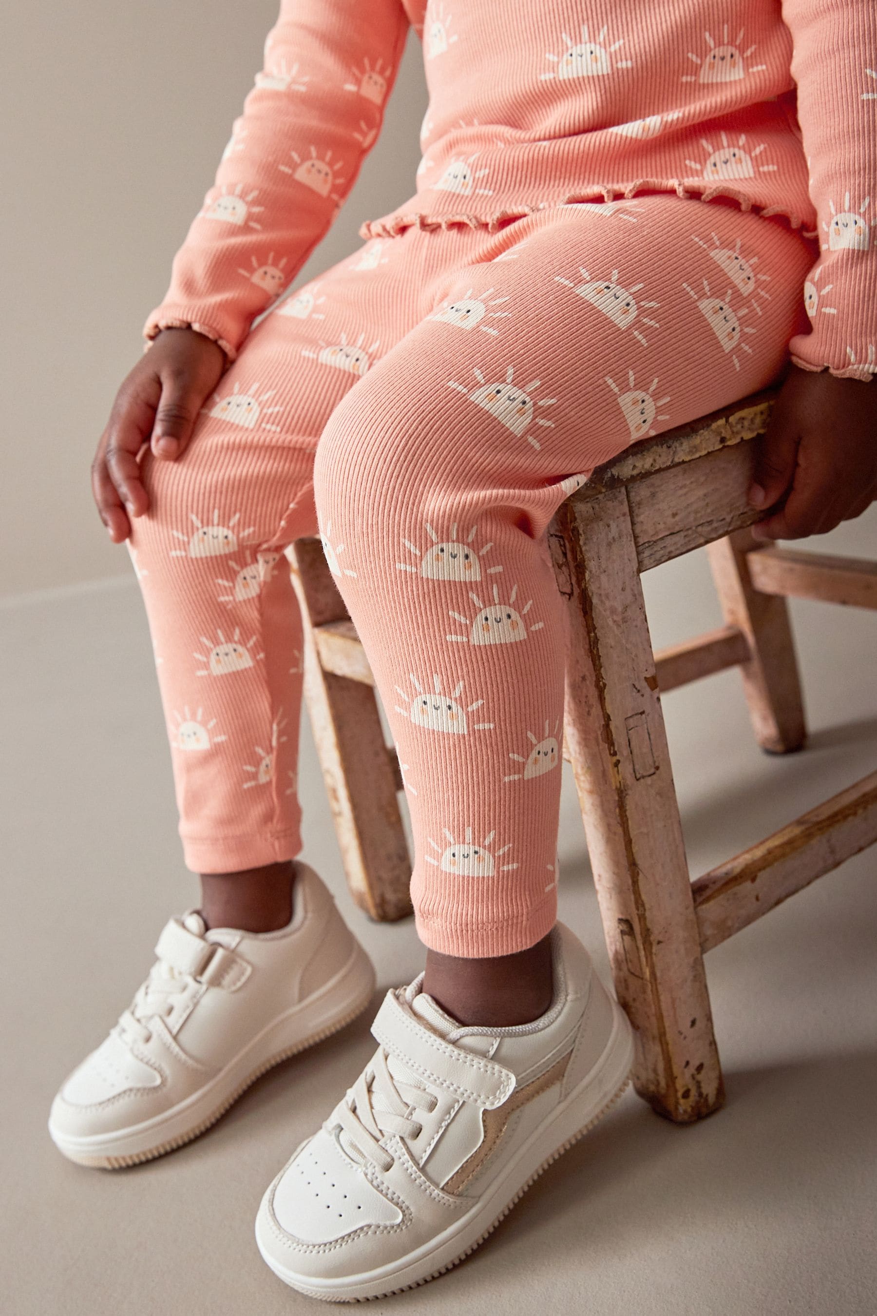 Pink Sun Rib Jersey Leggings (3mths-7yrs)