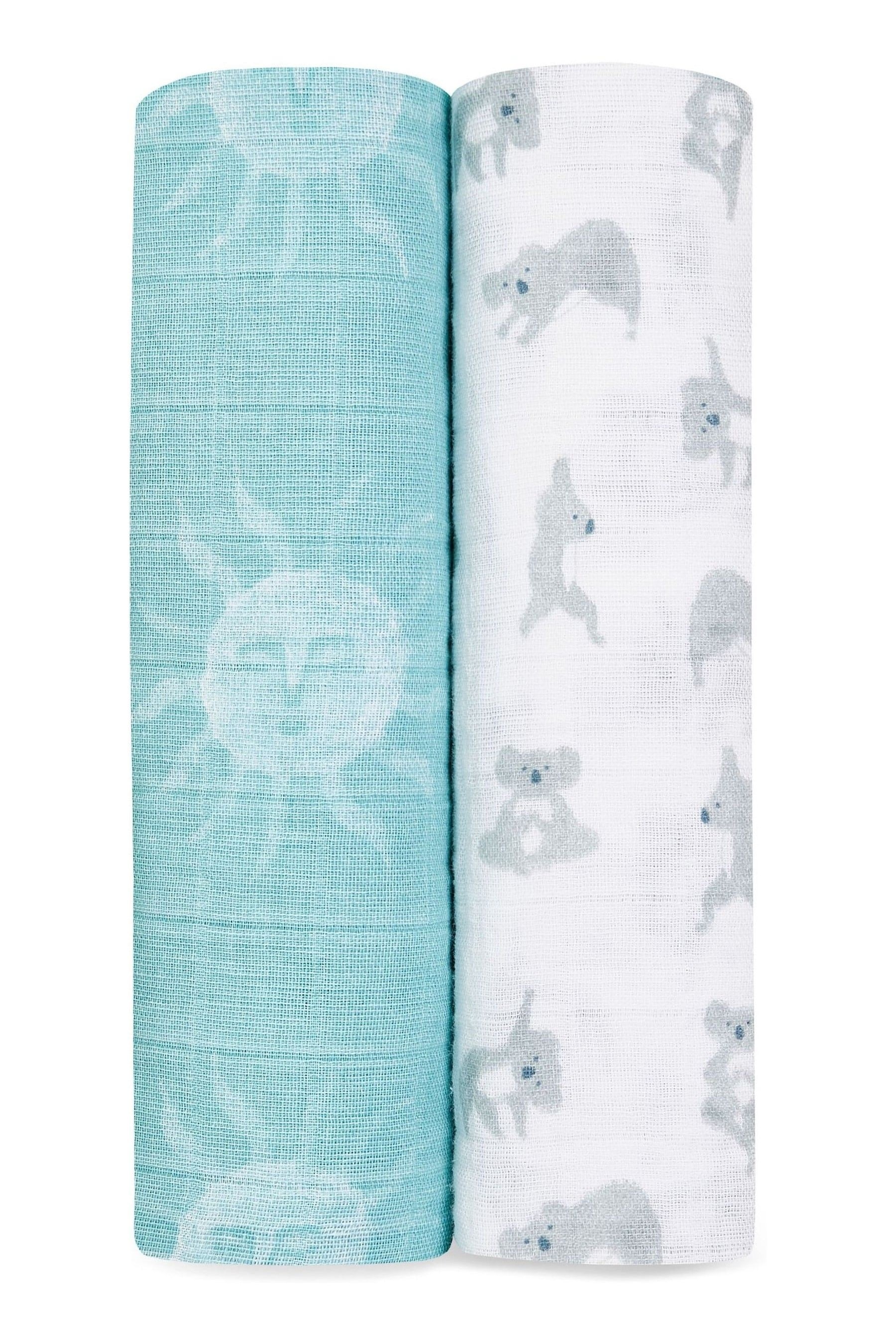 White aden + anais Kids Now + Zen Large Cotton Muslin 2 Pack Blankets