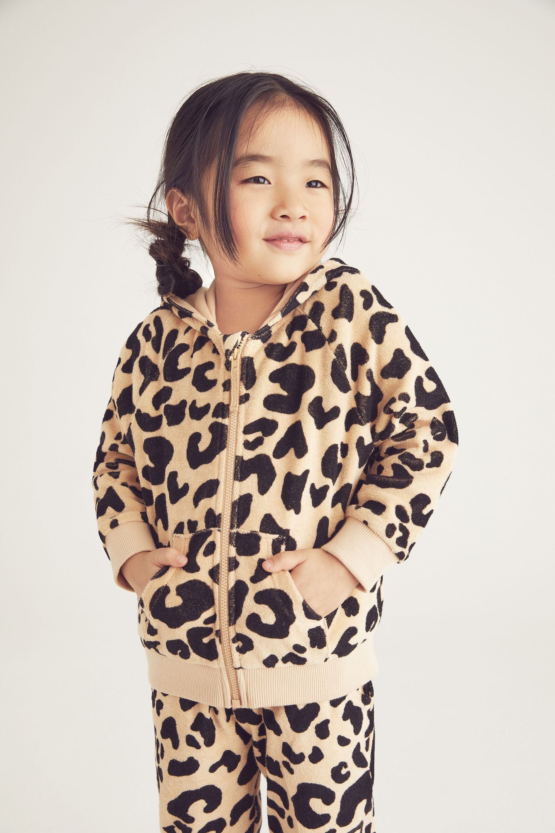 Animal Print Myleene Klass Kids Animal Print Zip Through Hoodie