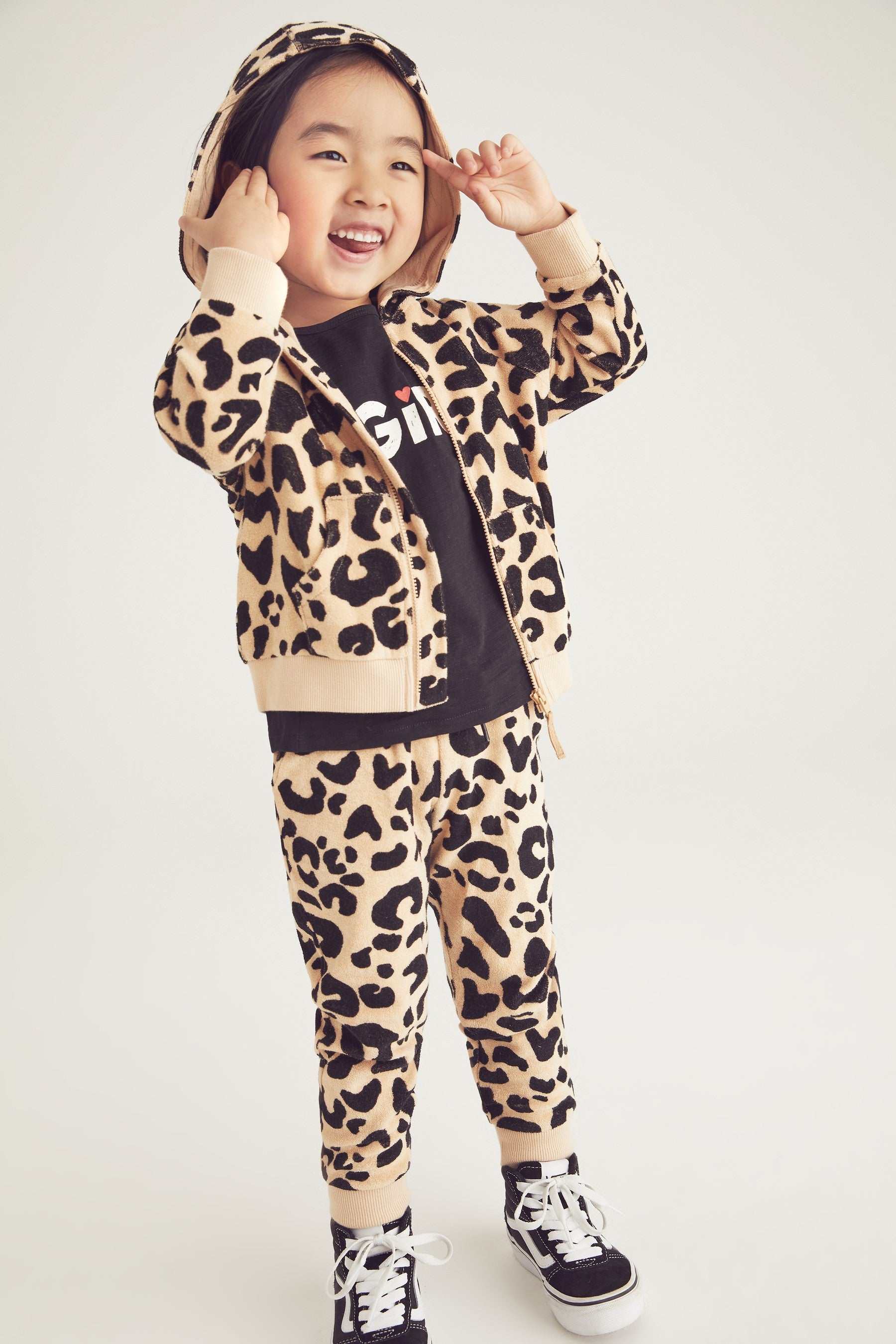 Animal Print Myleene Klass Kids Animal Print Zip Through Hoodie