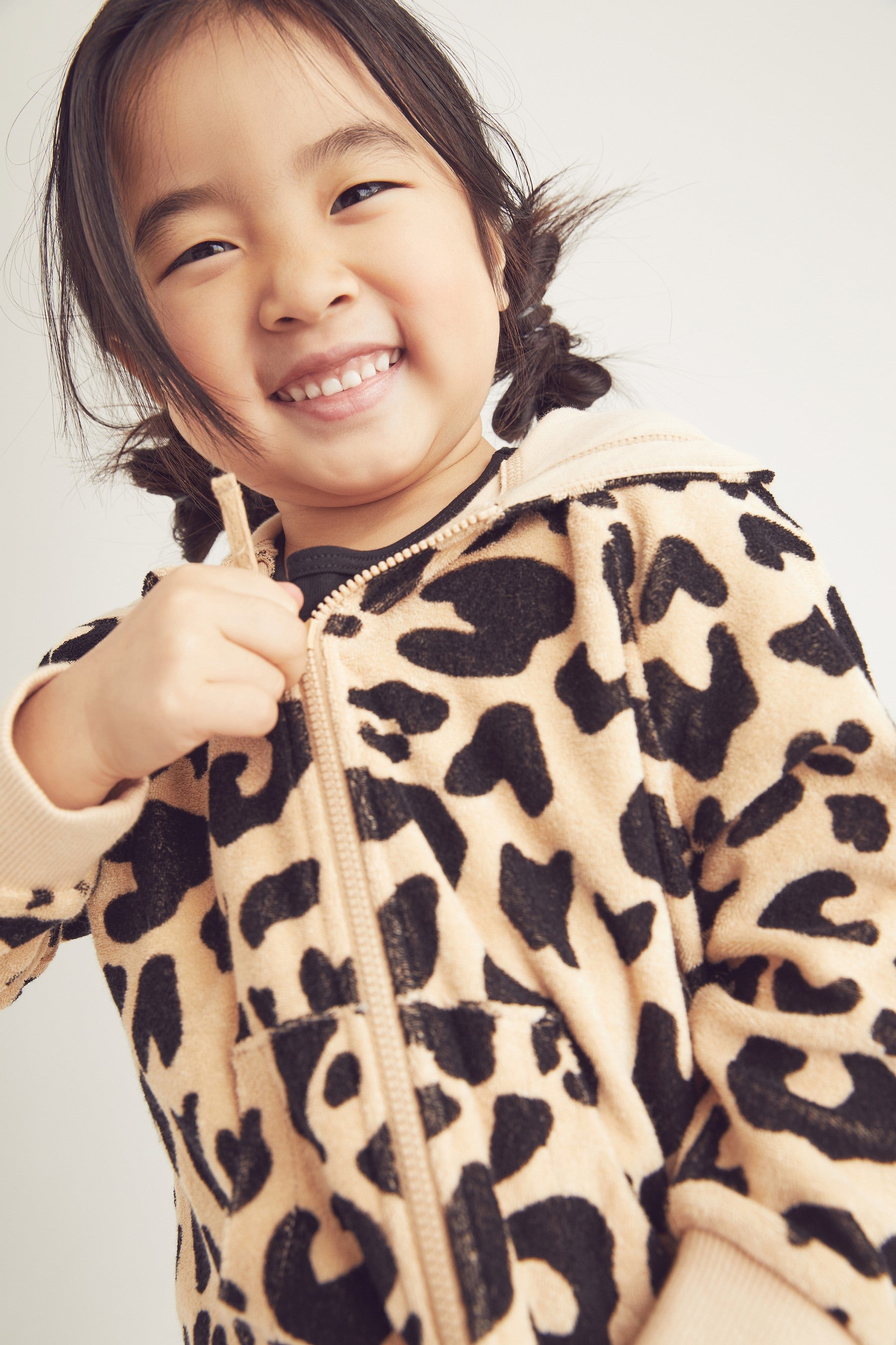 Animal Print Myleene Klass Kids Animal Print Zip Through Hoodie