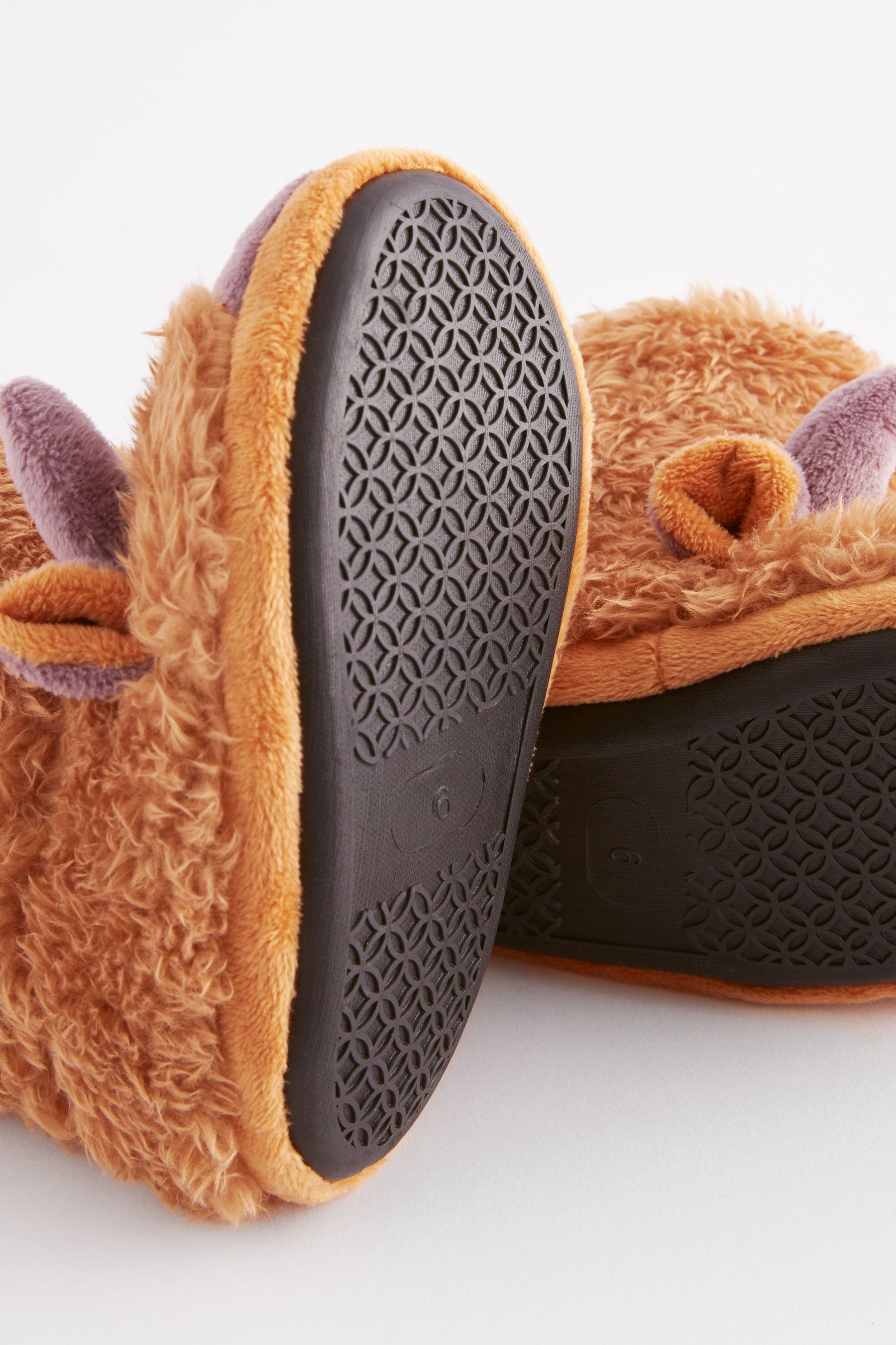 Rust Brown Cow Warm Lined Slipper Boots