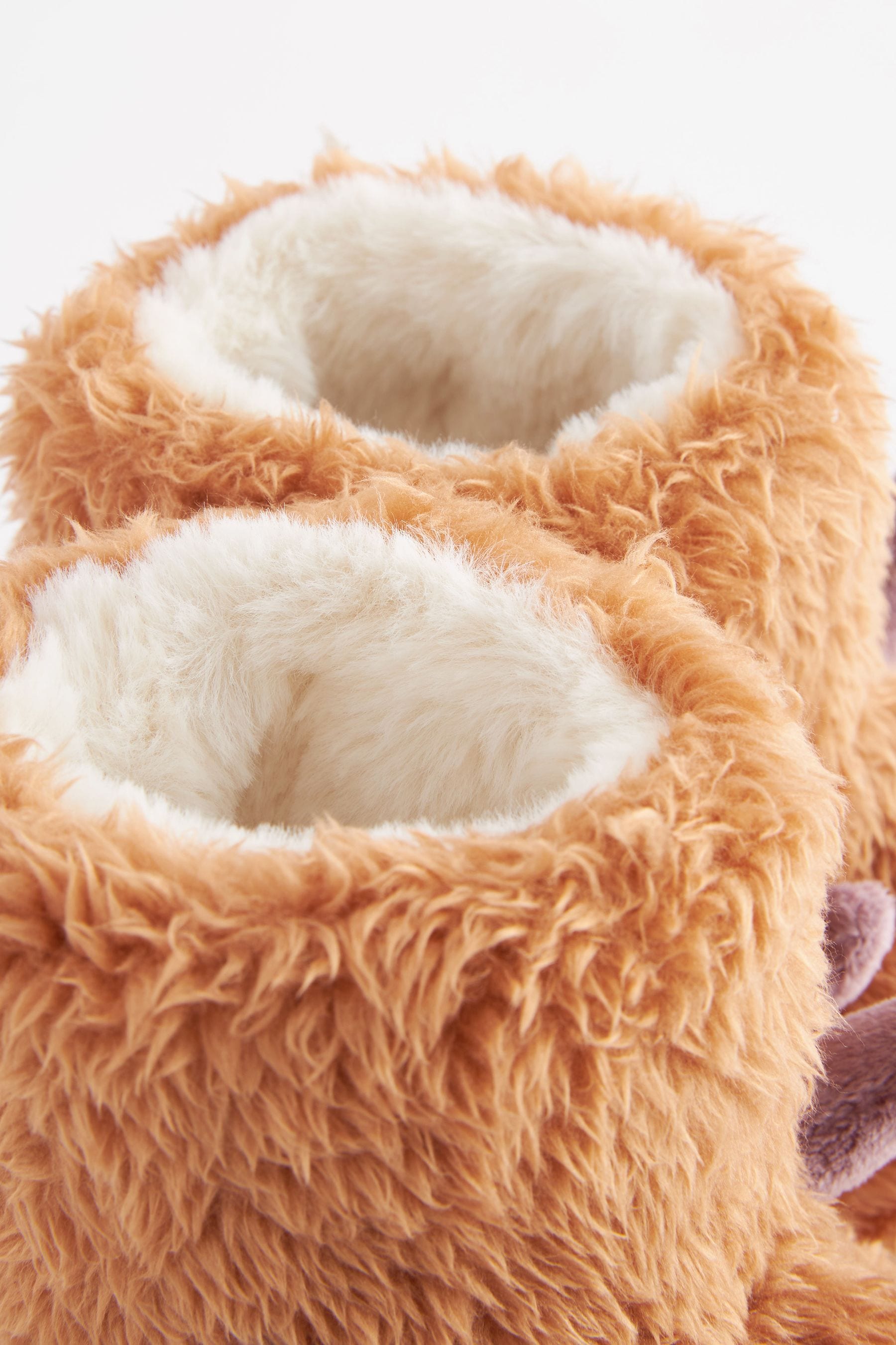 Rust Brown Cow Warm Lined Slipper Boots