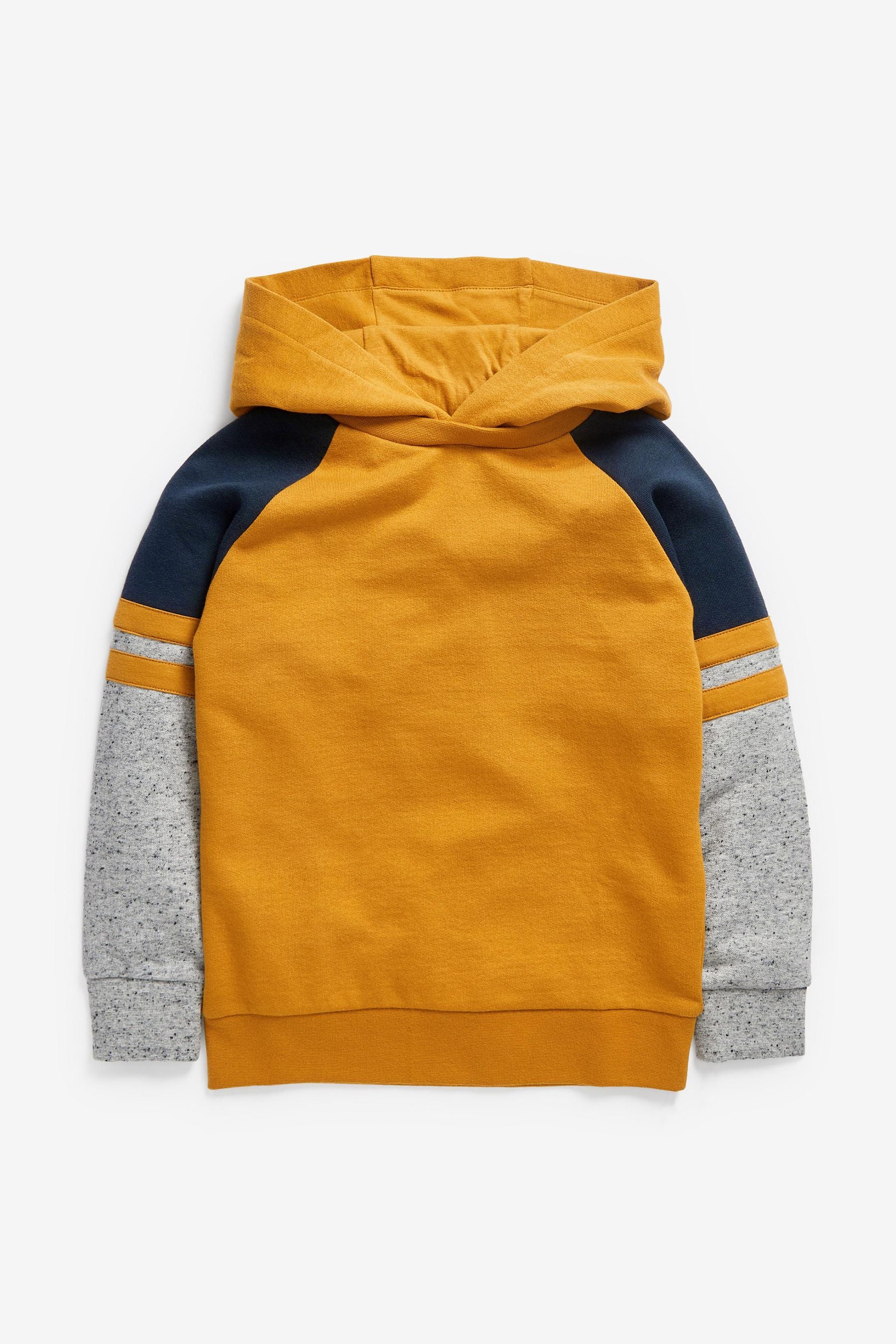 Ochre Yellow Colourblock Midweight Hoodie (3-16yrs)