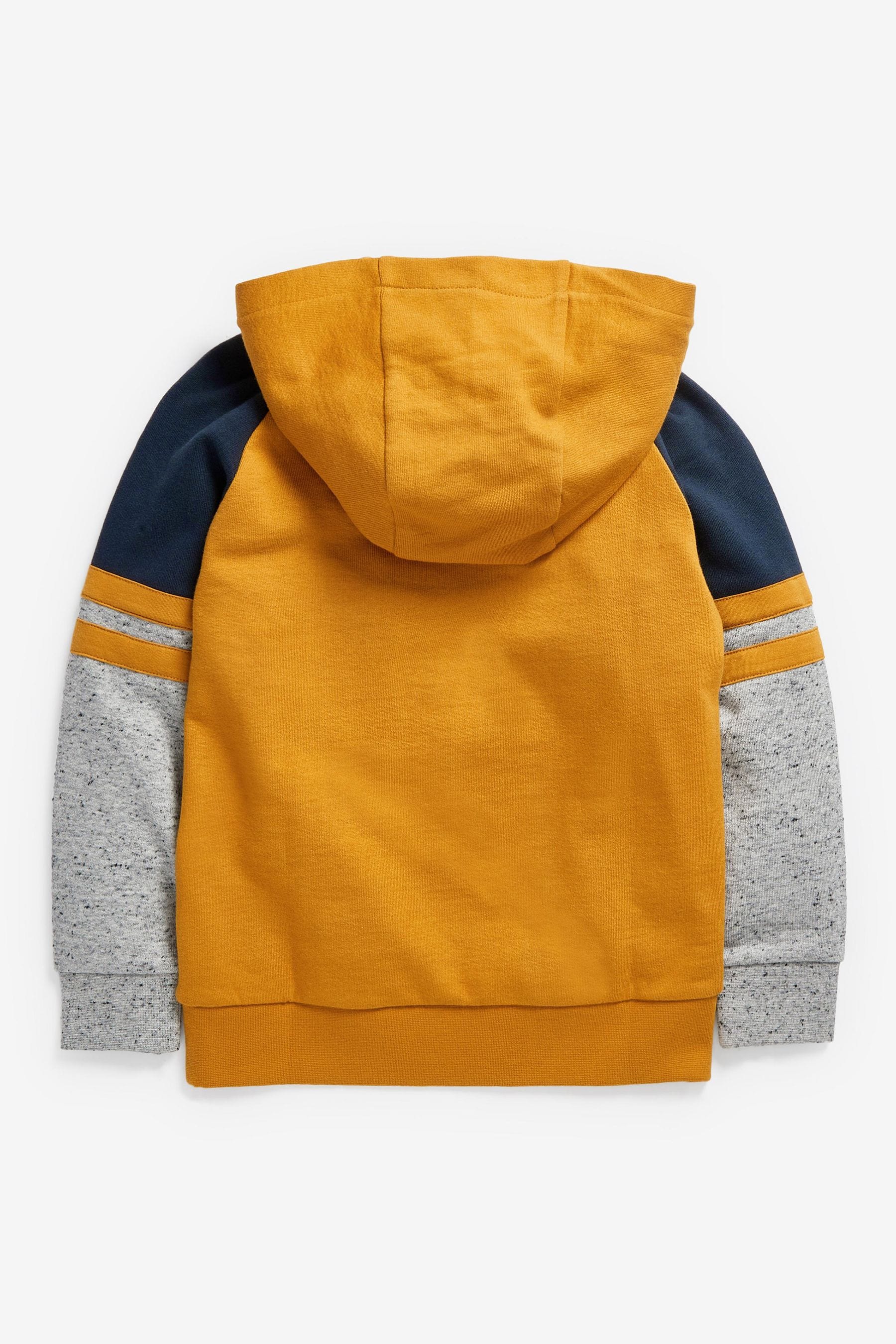 Ochre Yellow Colourblock Midweight Hoodie (3-16yrs)