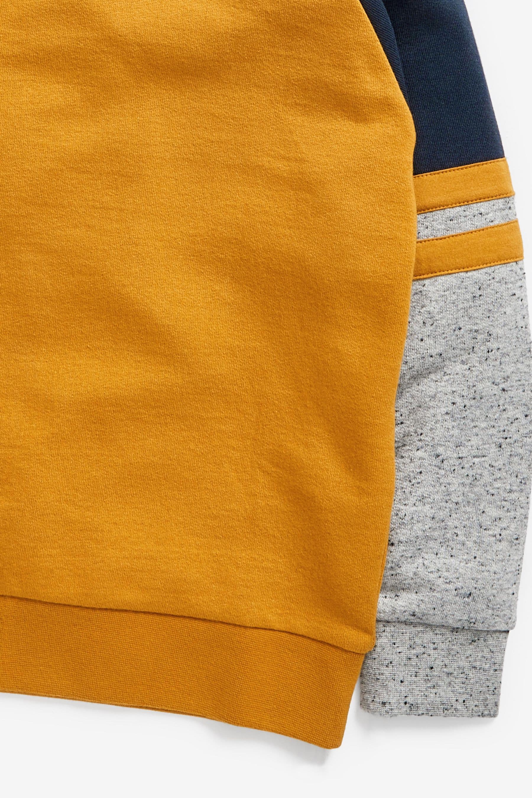 Ochre Yellow Colourblock Midweight Hoodie (3-16yrs)