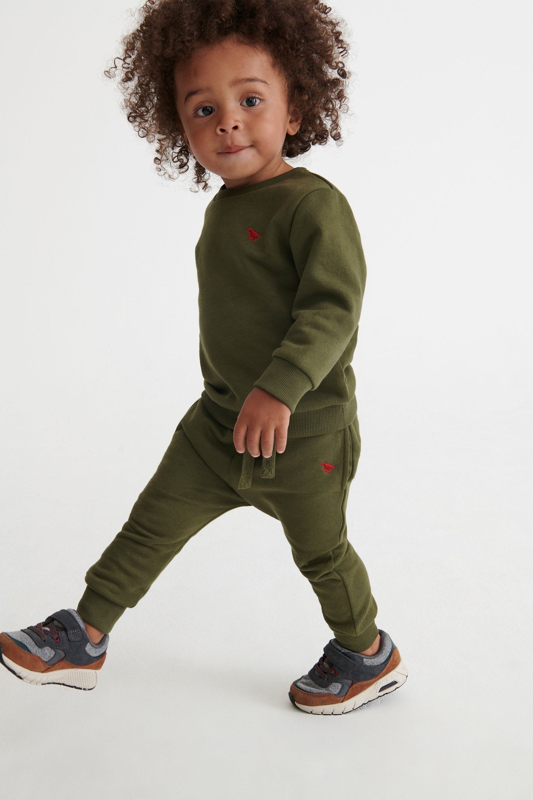 Khaki Green Jersey Sweatshirt And Joggers Set (3mths-7yrs)