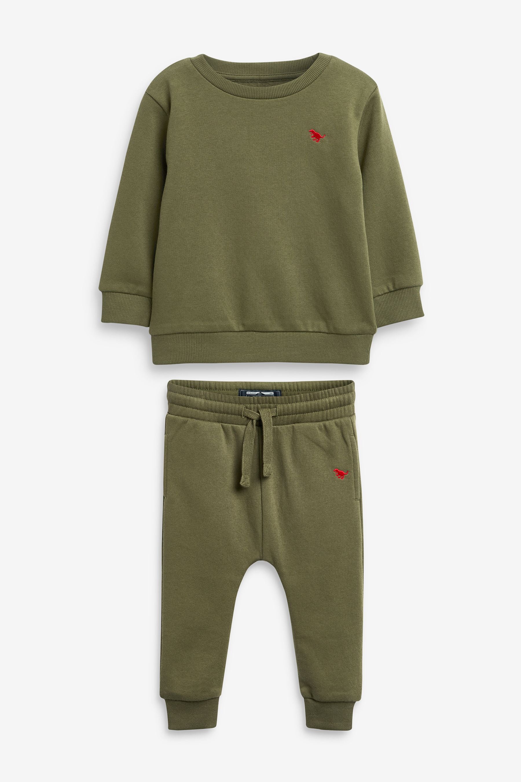 Khaki Green Jersey Sweatshirt And Joggers Set (3mths-7yrs)