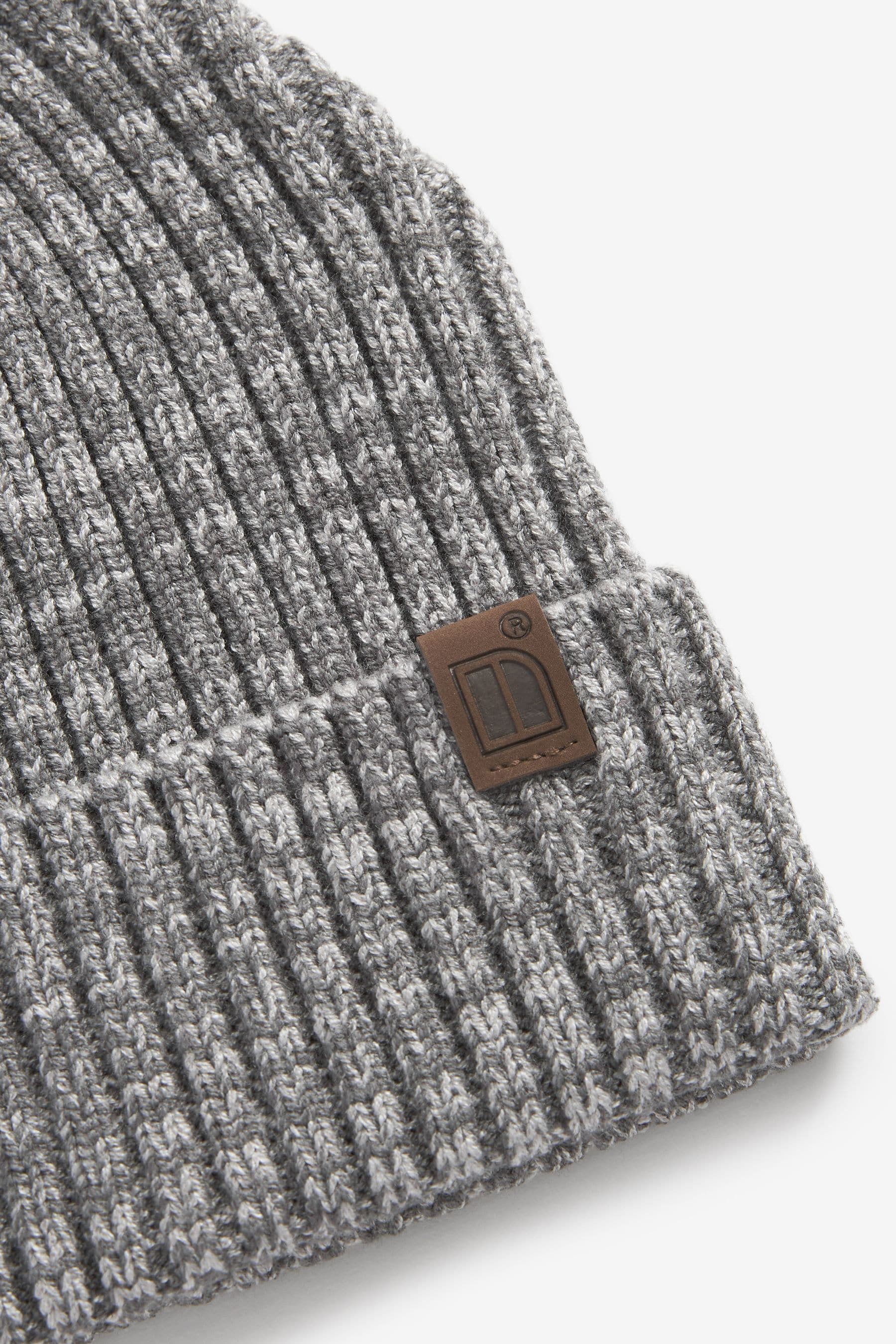 Grey Twist Knitted Rib Beanie Hat (1-16yrs)