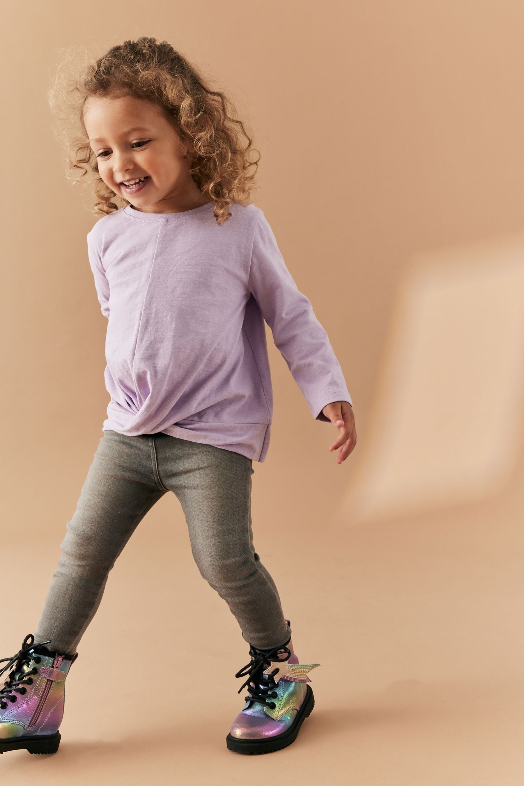 Purple Long Sleeve Twist Front T-Shirt (3mths-7yrs)