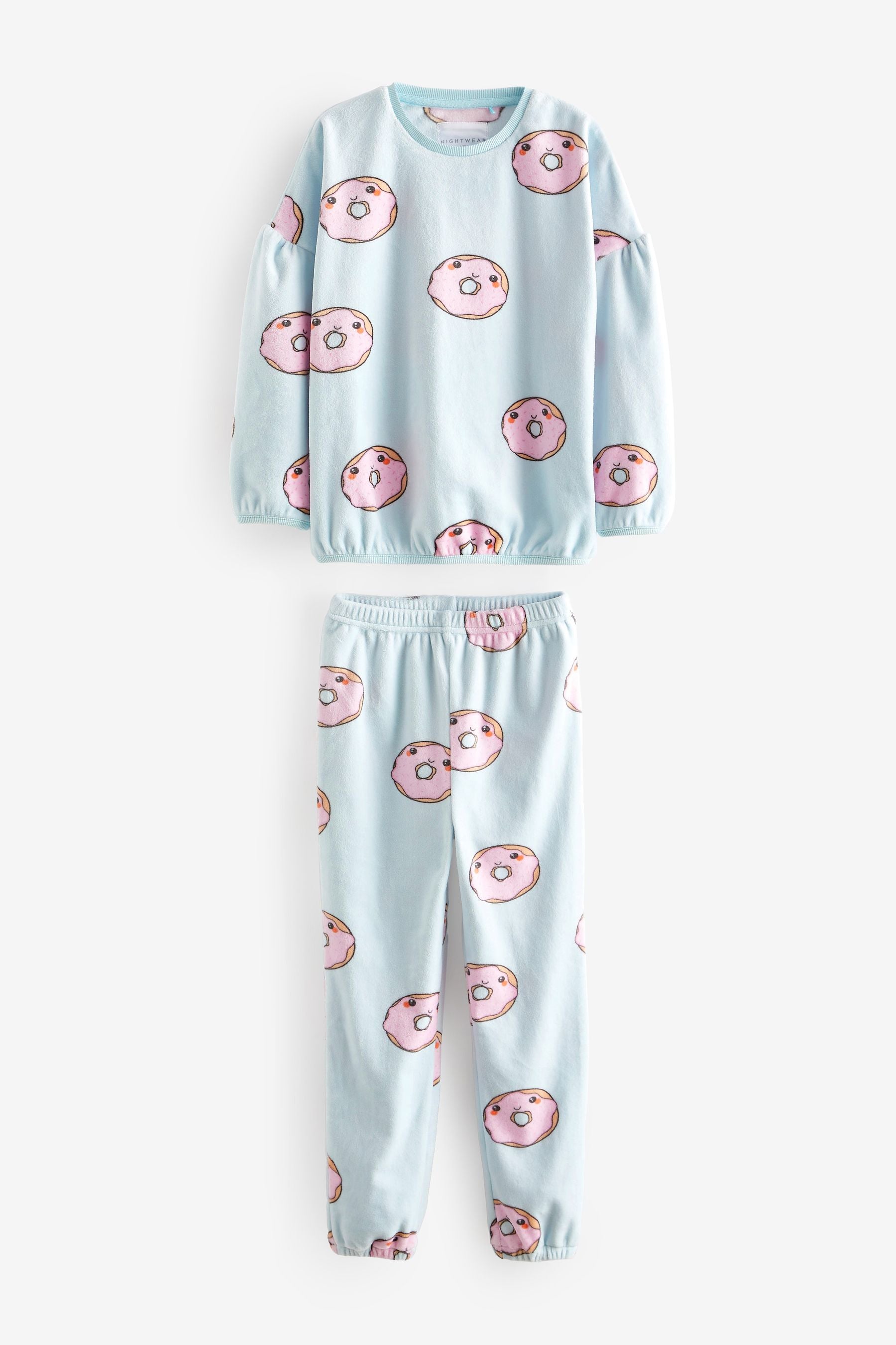 Blue Doughnut Cosy Fleece Pyjamas (3-16yrs)