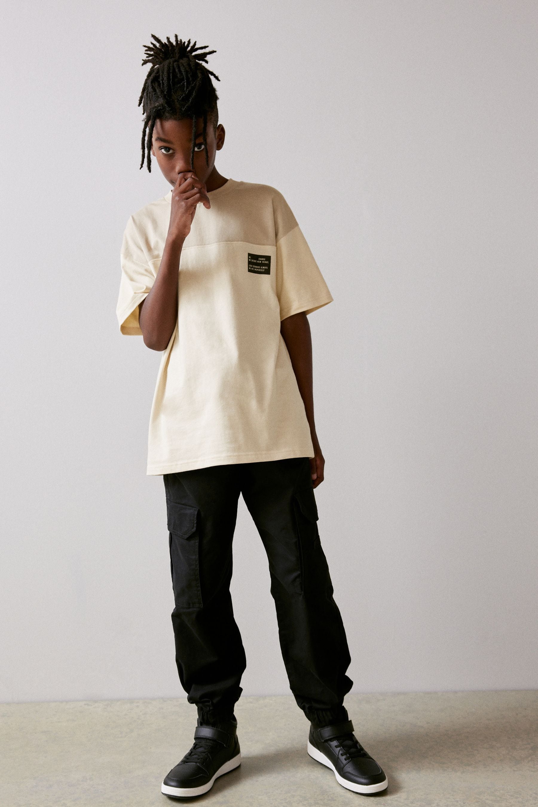 Cream Colourblock Short Sleeve T-Shirt (3-14yrs)