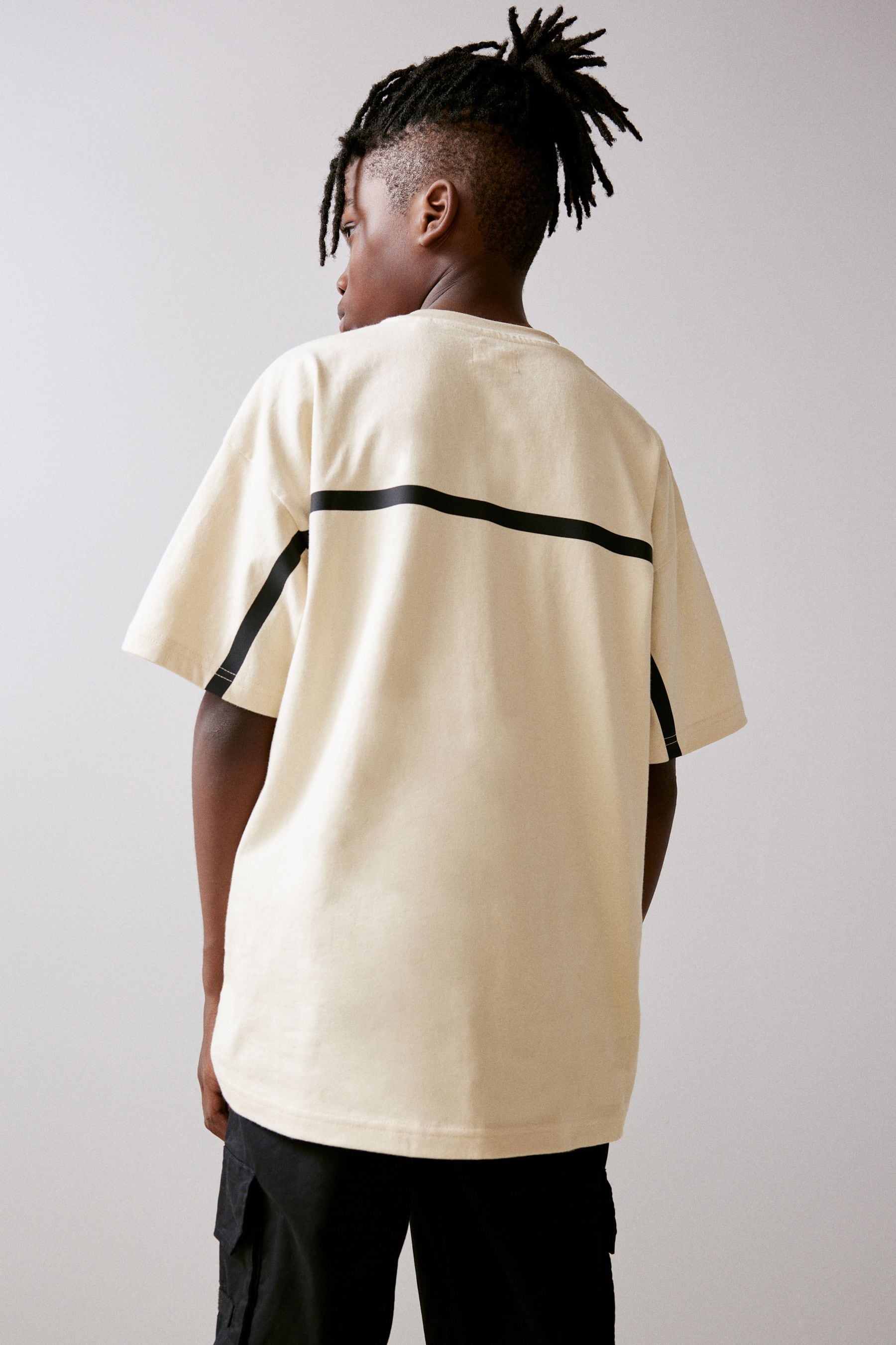 Cream Colourblock Short Sleeve T-Shirt (3-14yrs)