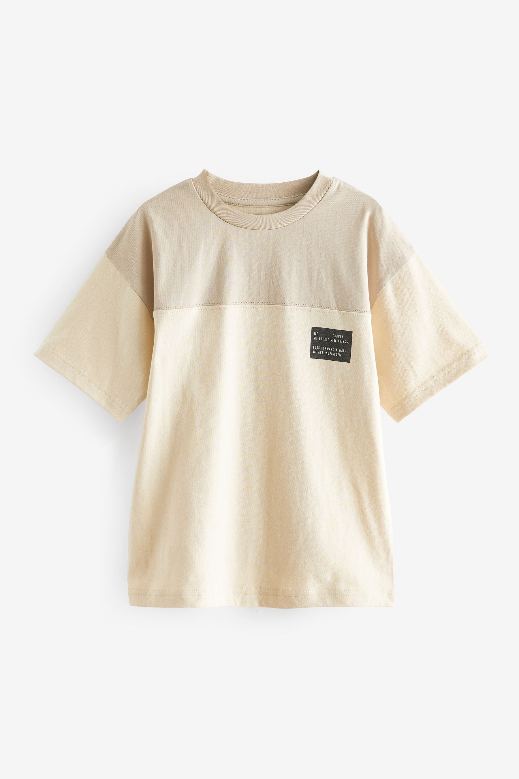 Cream Colourblock Short Sleeve T-Shirt (3-14yrs)