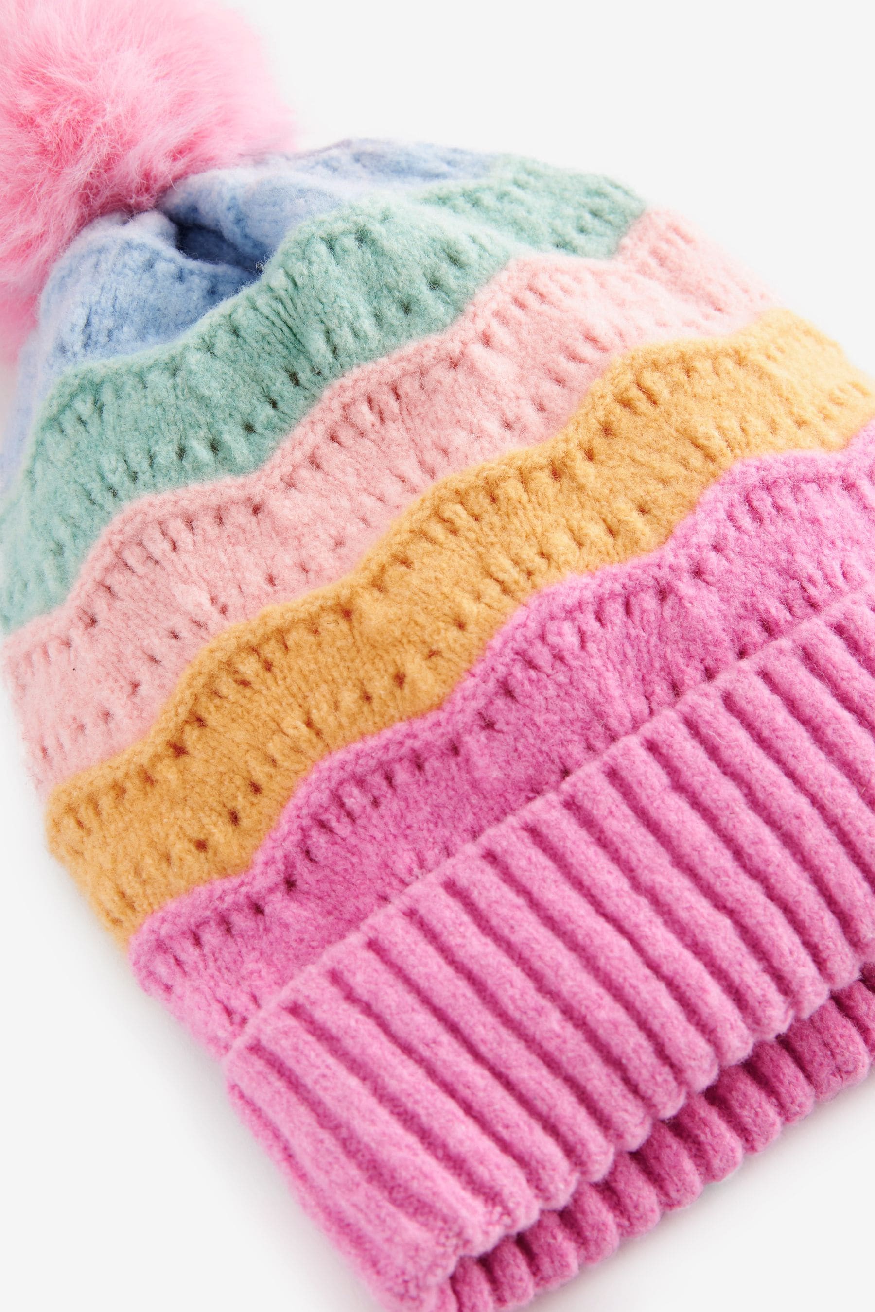 Rainbow Pointelle Hat & Snood Set (1-13yrs)