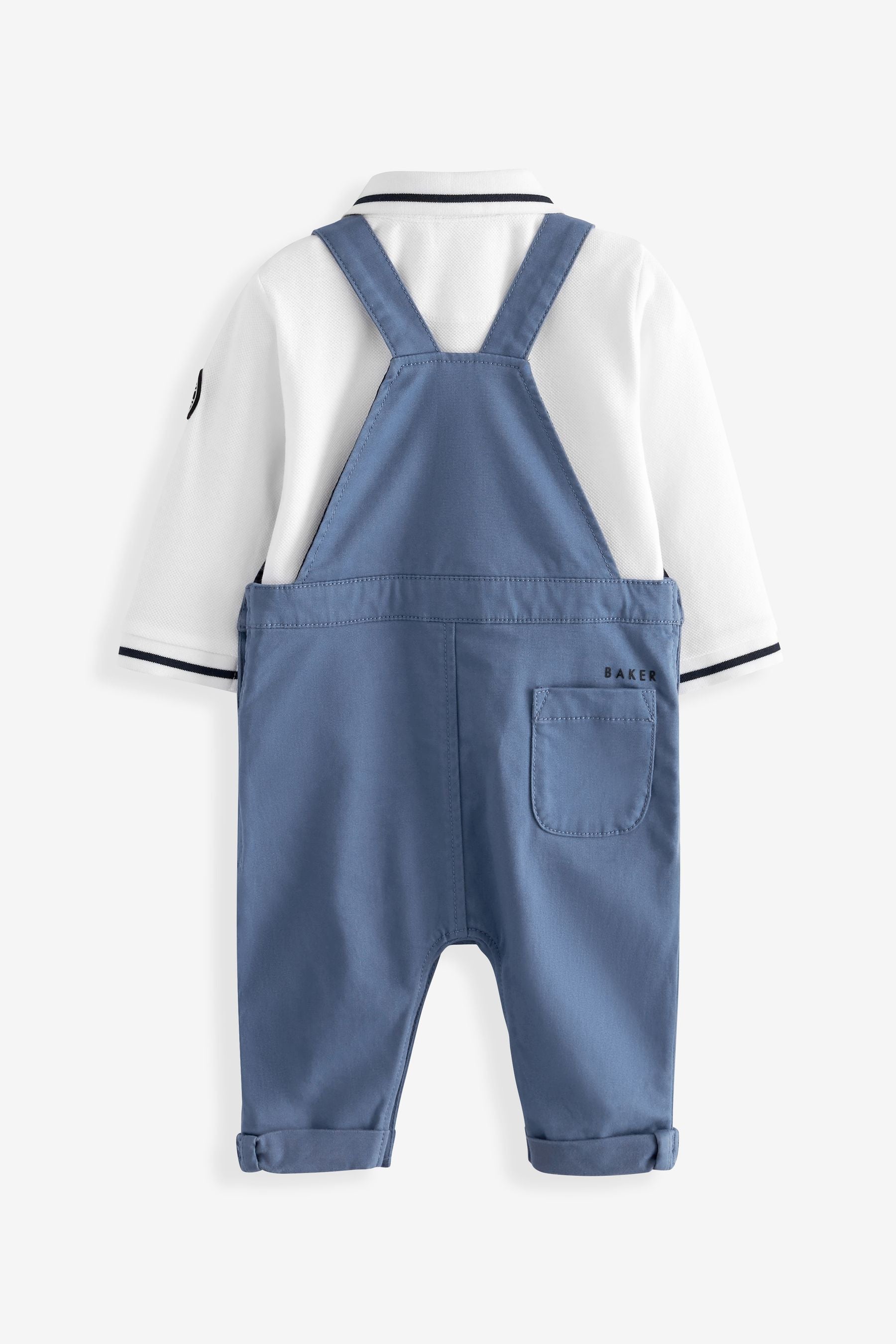 Blue Baker by Ted Baker Long Sleeve Polo and Dungaree Set