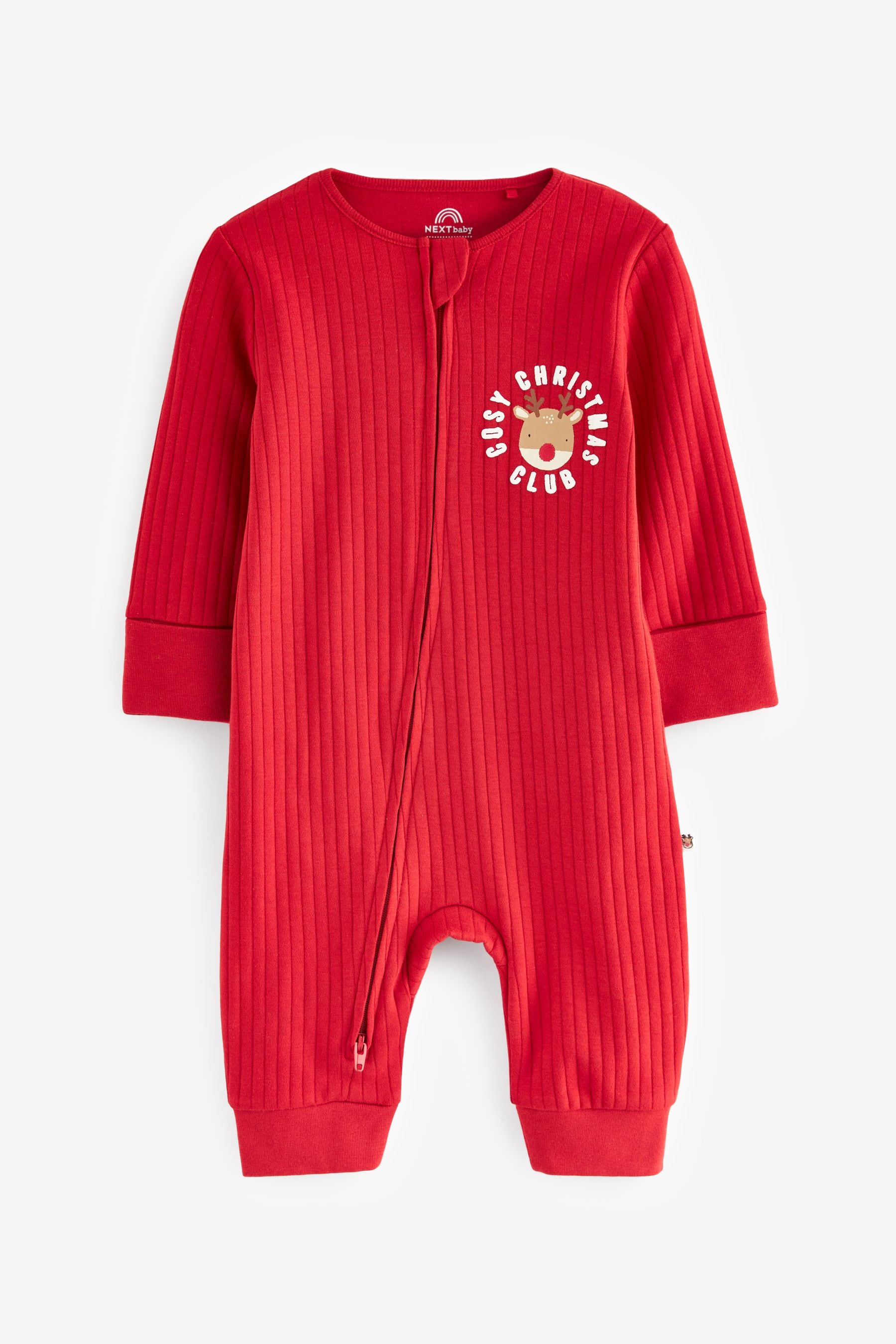 Red Christmas Baby Footless Sleepsuit (0mths-3yrs)