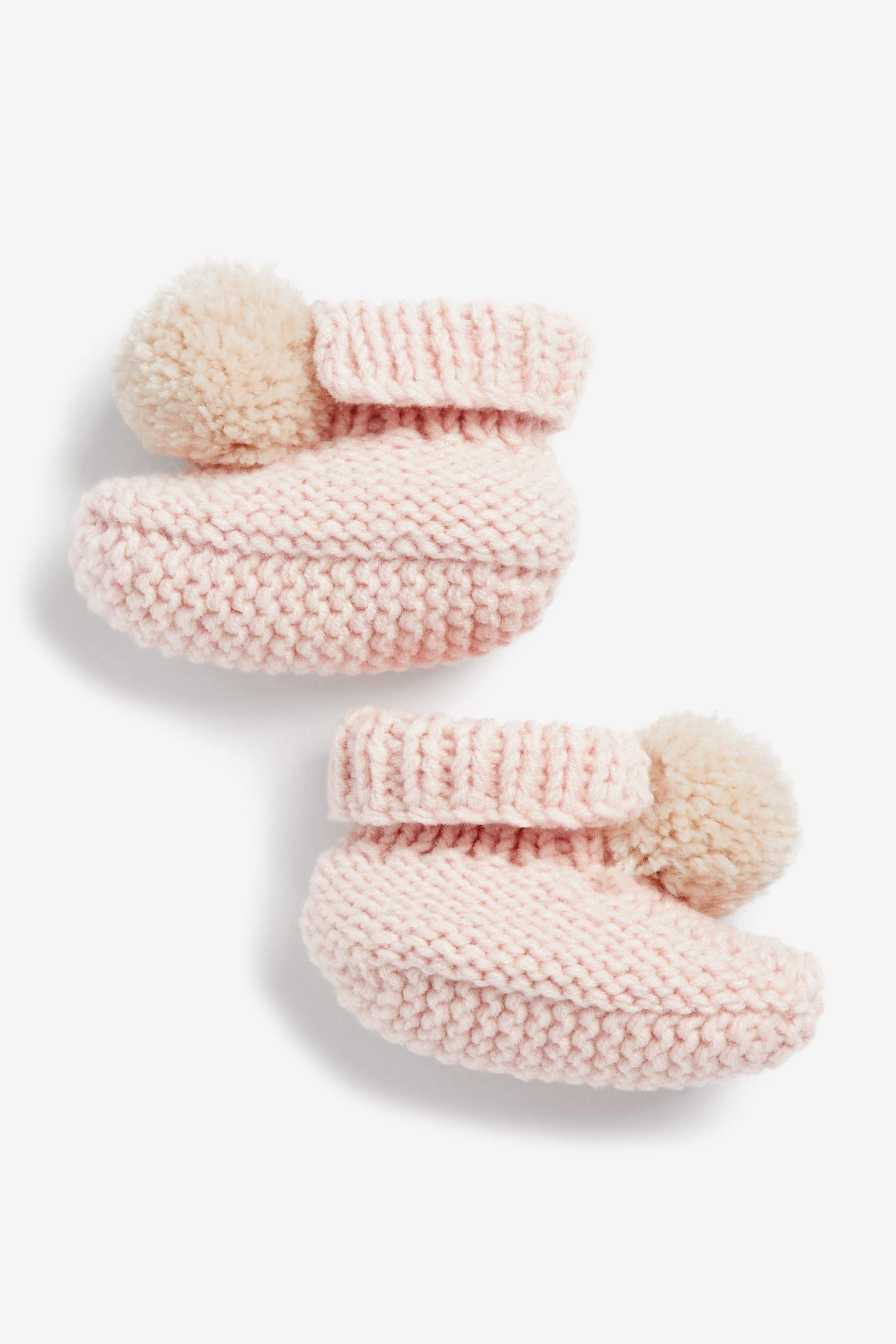 Pink Knitted Baby Hat and Bootie Set (0-12mths)