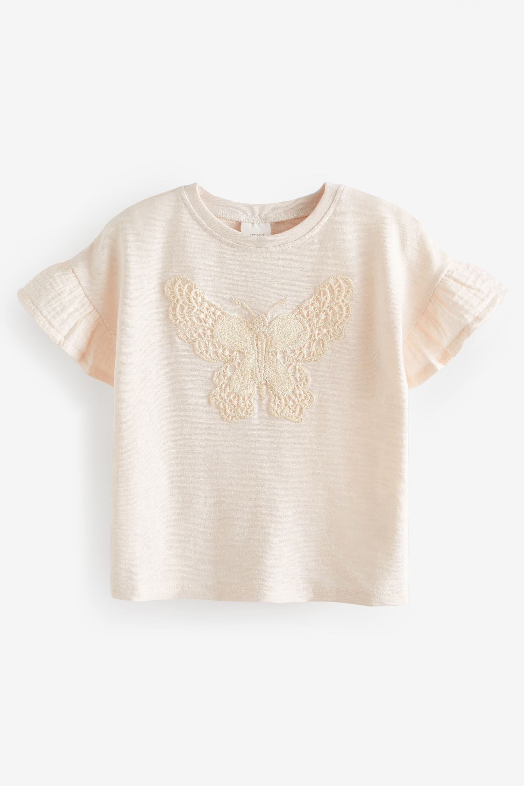 Ecru Cream Crochet Butterfly T-Shirt (3mths-7yrs)