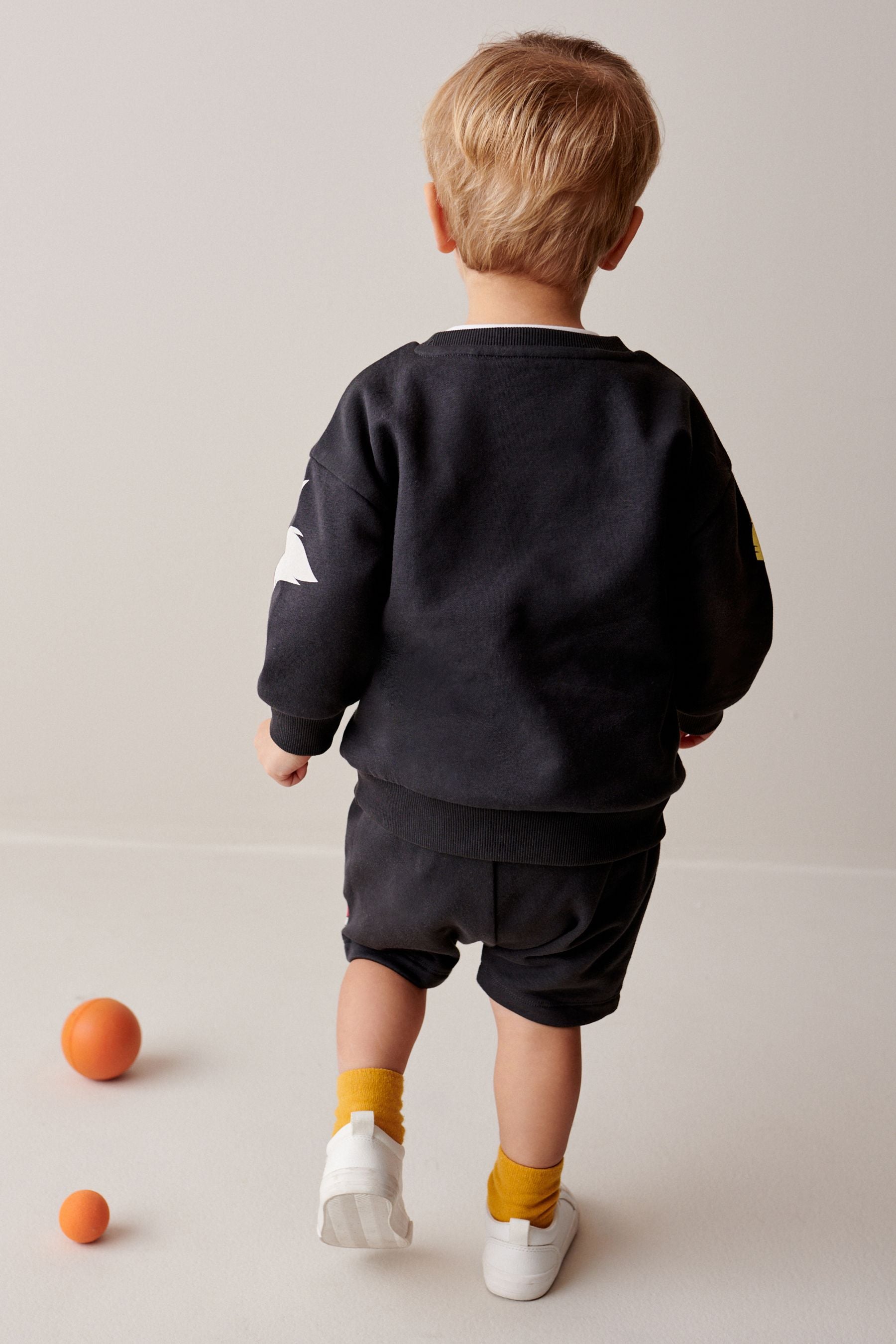 Charcoal Grey Looney Tunes Crew Sweatshirt and Shorts Set (3mths-8yrs)