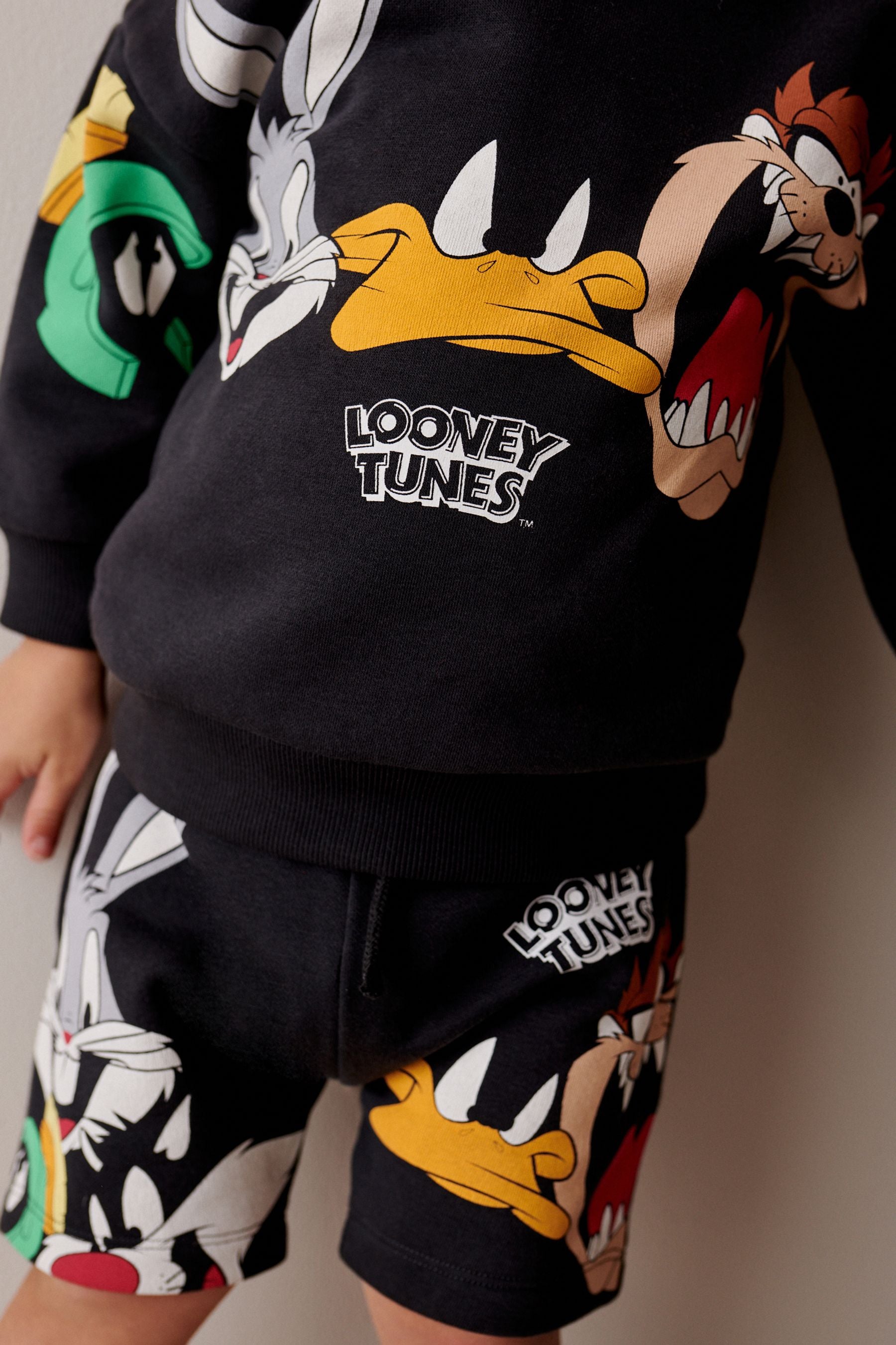 Charcoal Grey Looney Tunes Crew Sweatshirt and Shorts Set (3mths-8yrs)