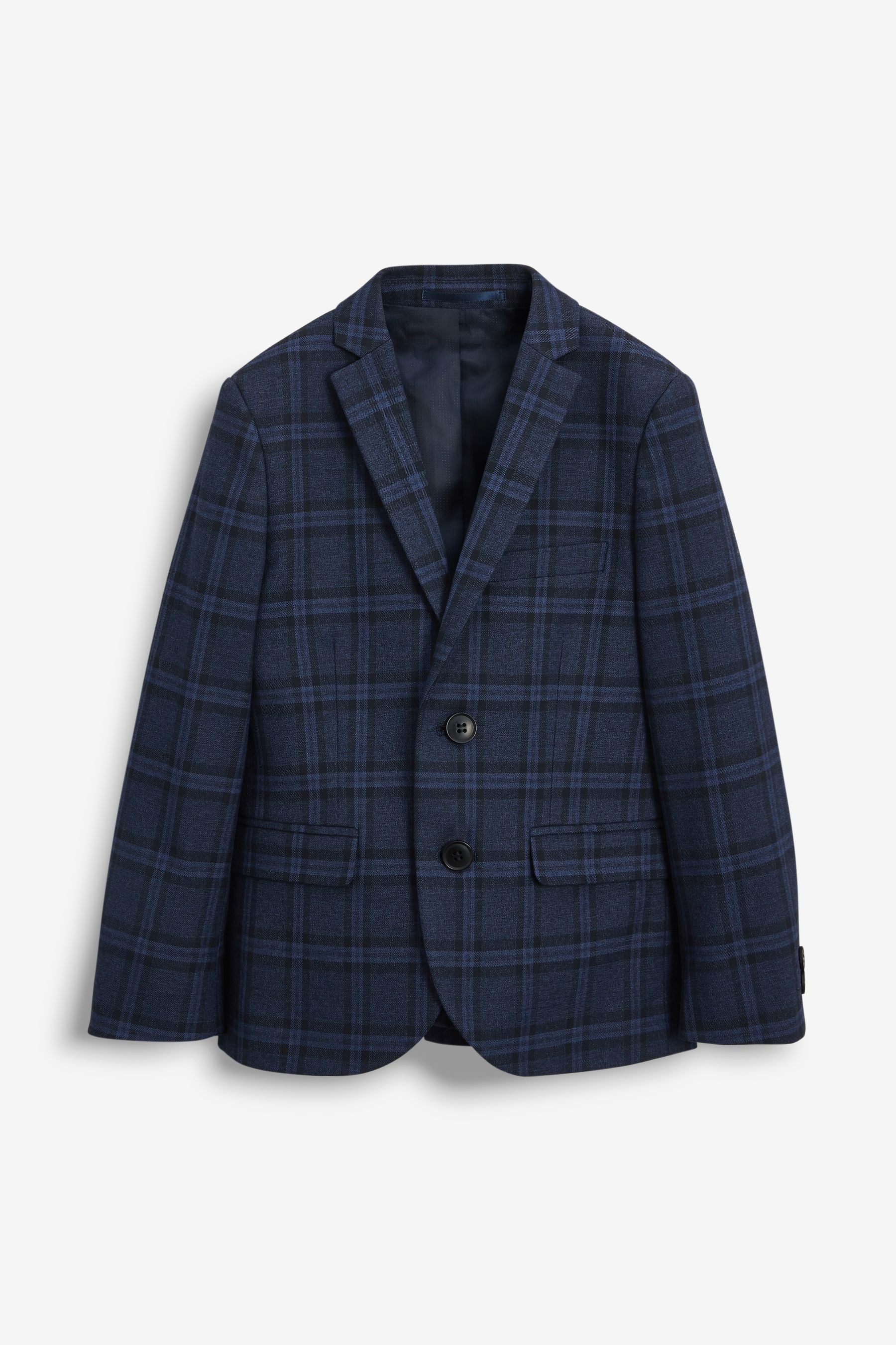 Navy Blue Navy Blue Check Suit Jacket (12mths-16yrs)