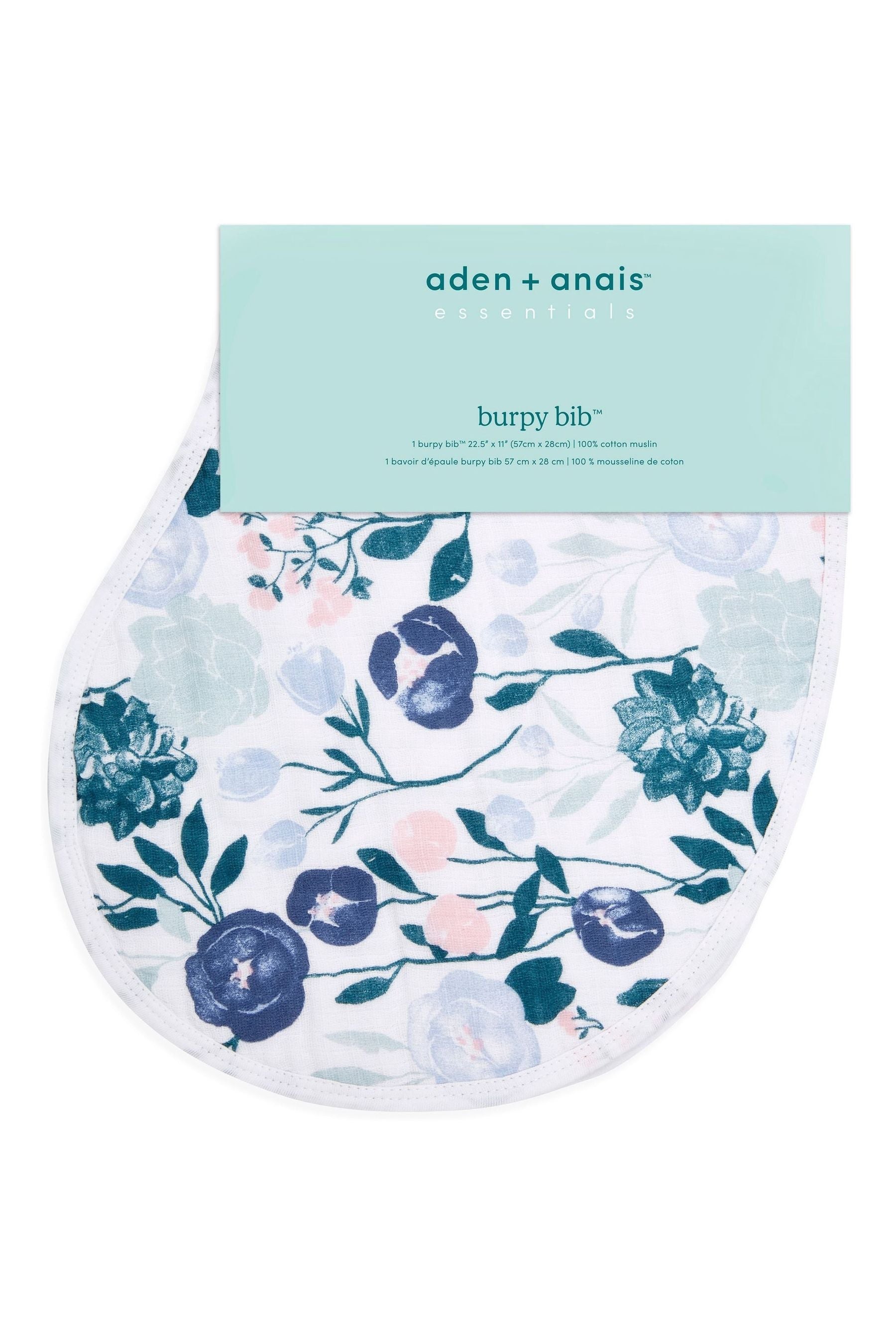 Natural aden + anais™ Natural Essentials Flowers Bloom Cotton Muslin Baby Burpy Bib