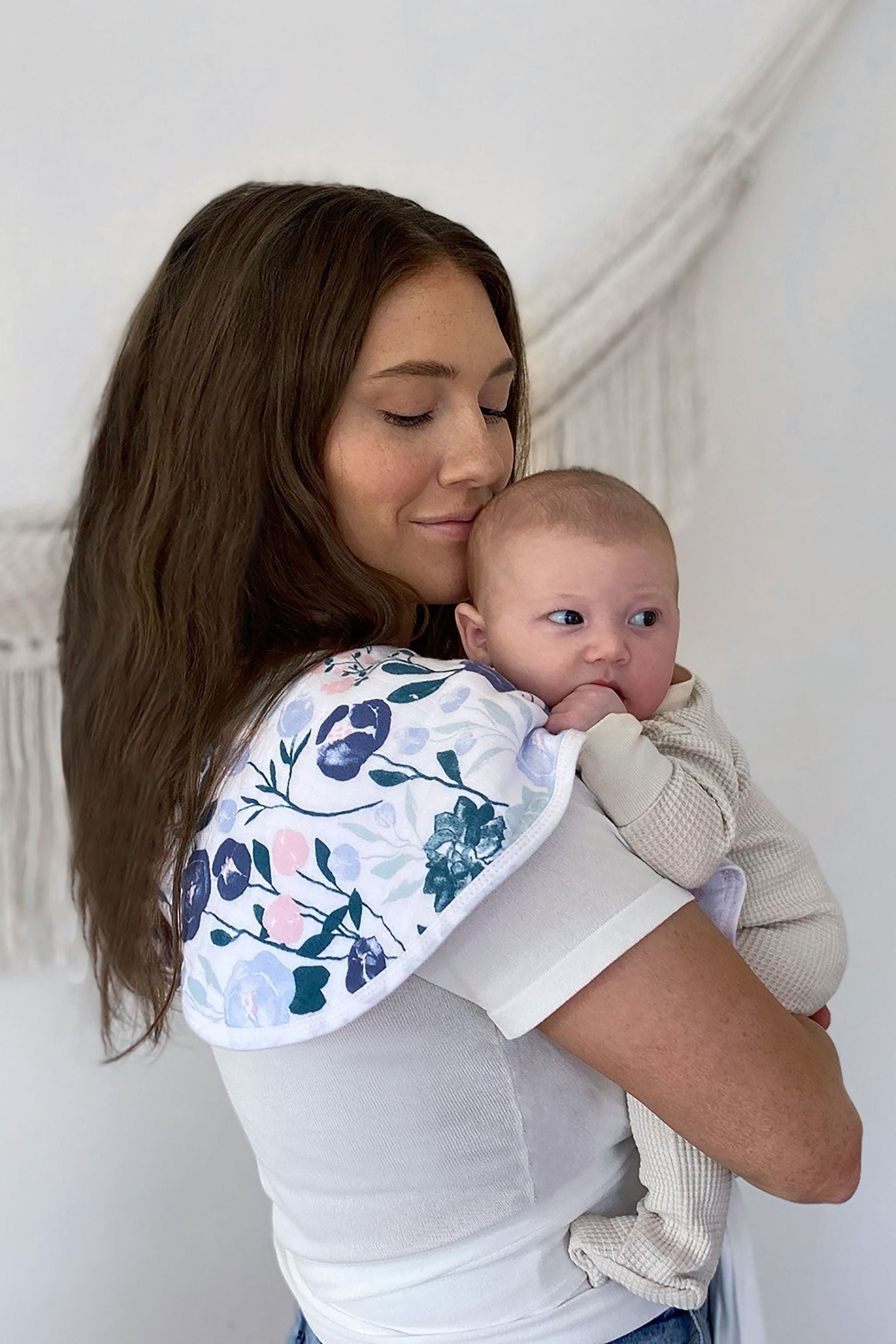 Natural aden + anais™ Natural Essentials Flowers Bloom Cotton Muslin Baby Burpy Bib