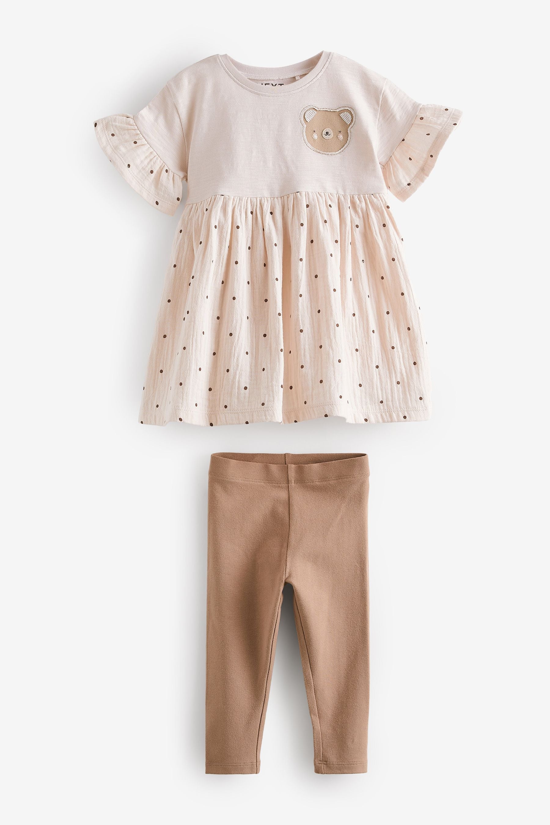 Cream Relaxed Day Dress and Leggings Set (3mths-7yrs)