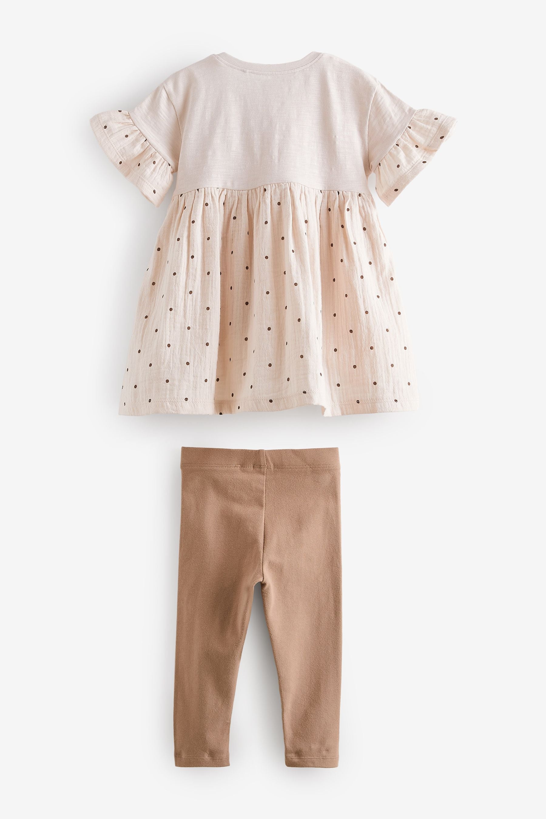 Cream Relaxed Day Dress and Leggings Set (3mths-7yrs)