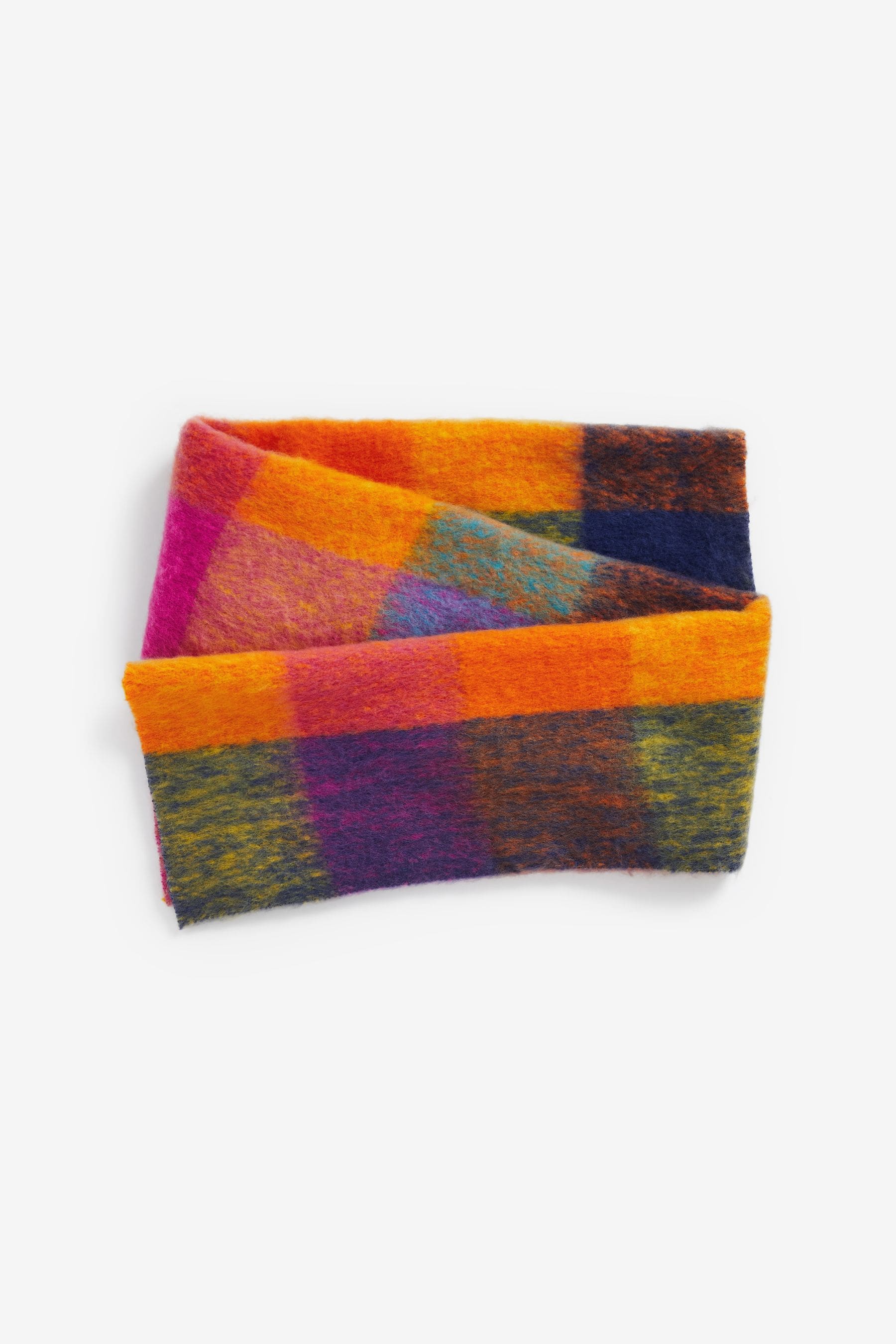 Multi Bright Check Soft Brushed Scarf (3-16yrs)