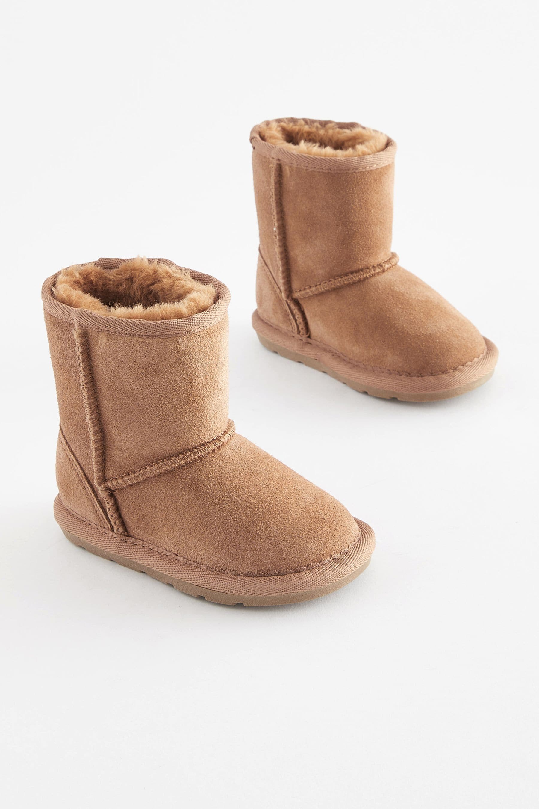 Tan Brown Suede Warm Lined Boots