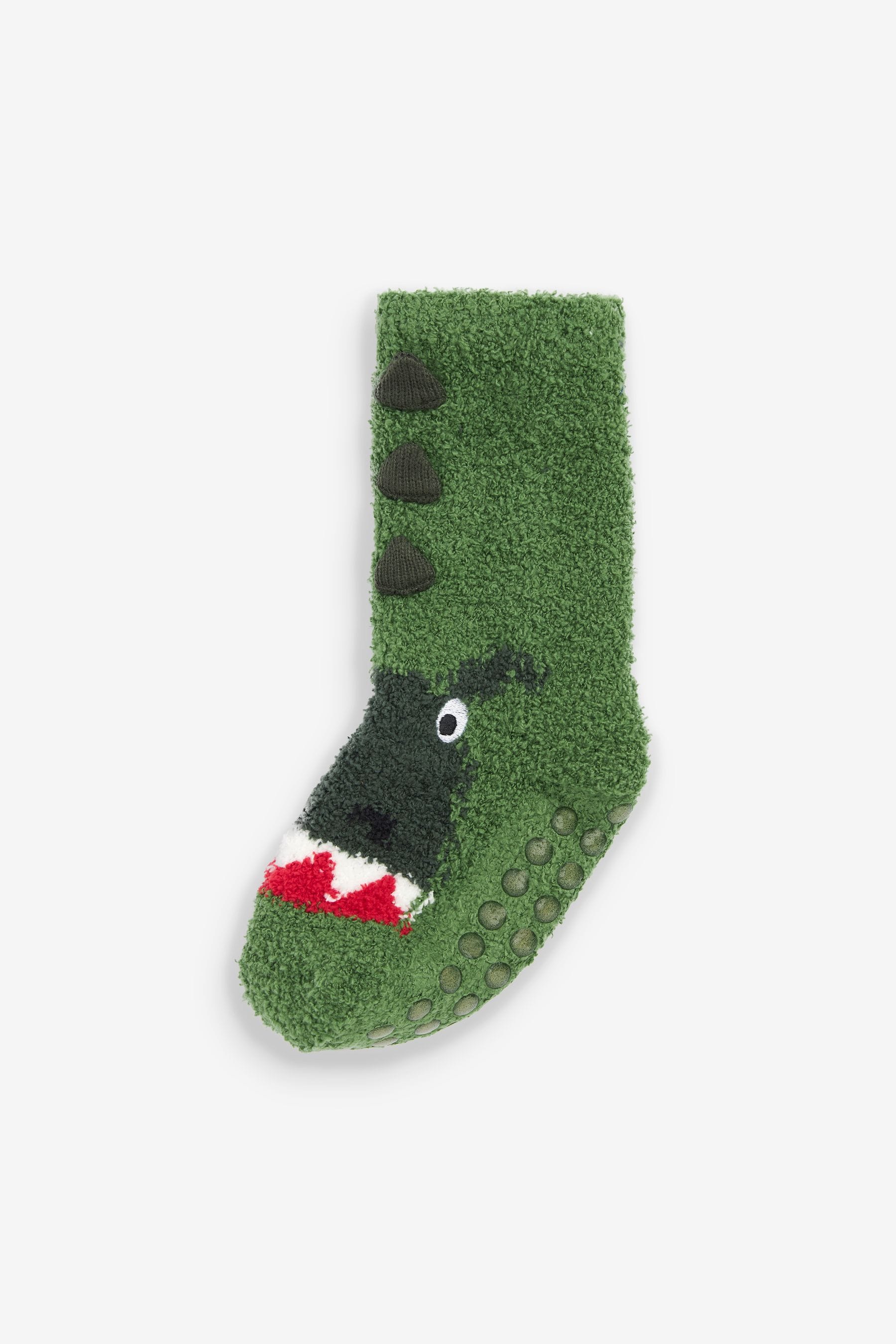 Green Dino Cosy Socks