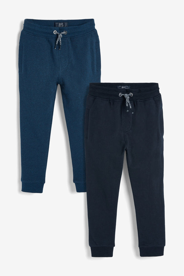 Blue/Navy Cotton Rich 2 Pack Joggers (3-16yrs)