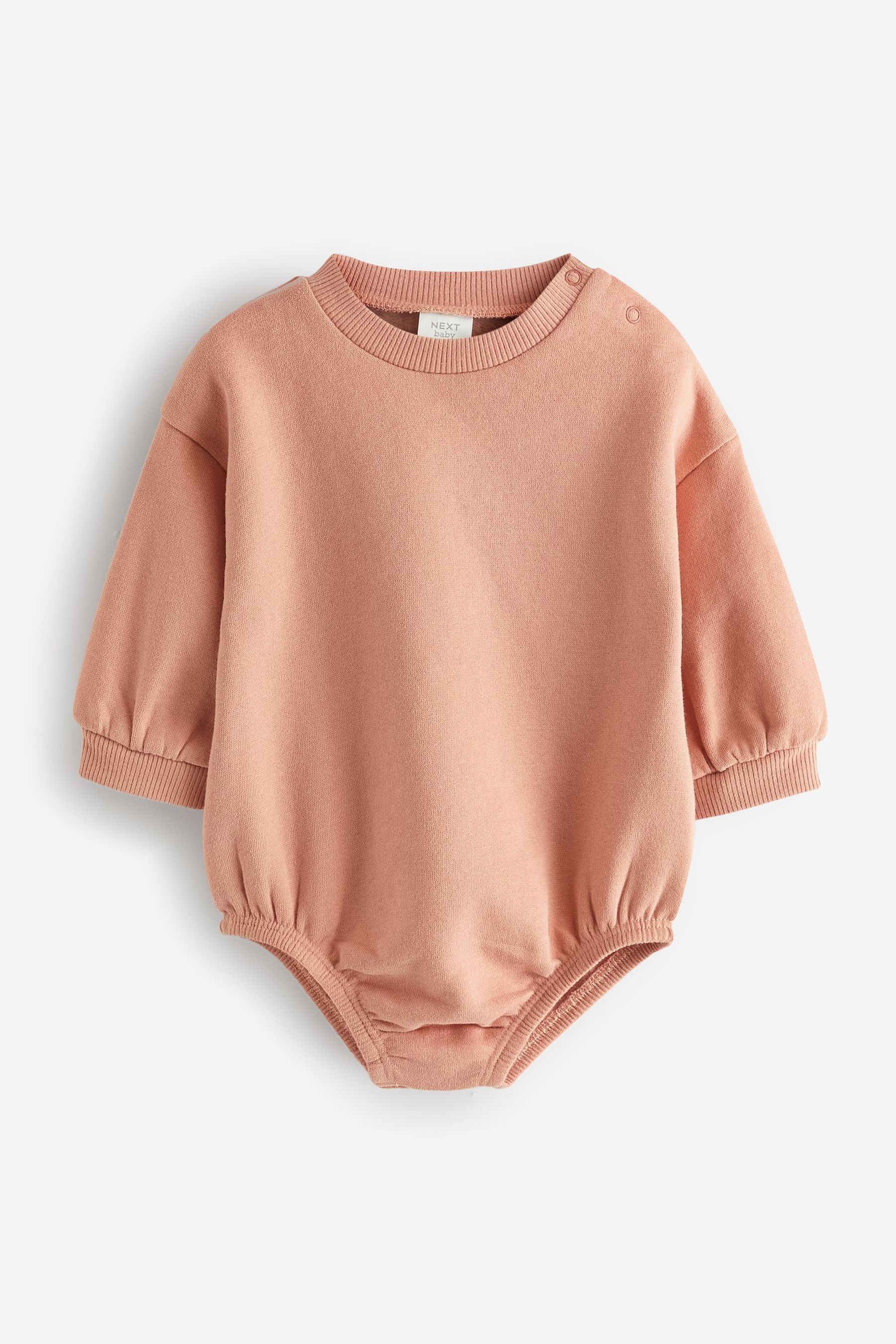 Rust Brown Cosy Sweat Jersey Bubble Bum Baby Romper (0mths-2yrs)