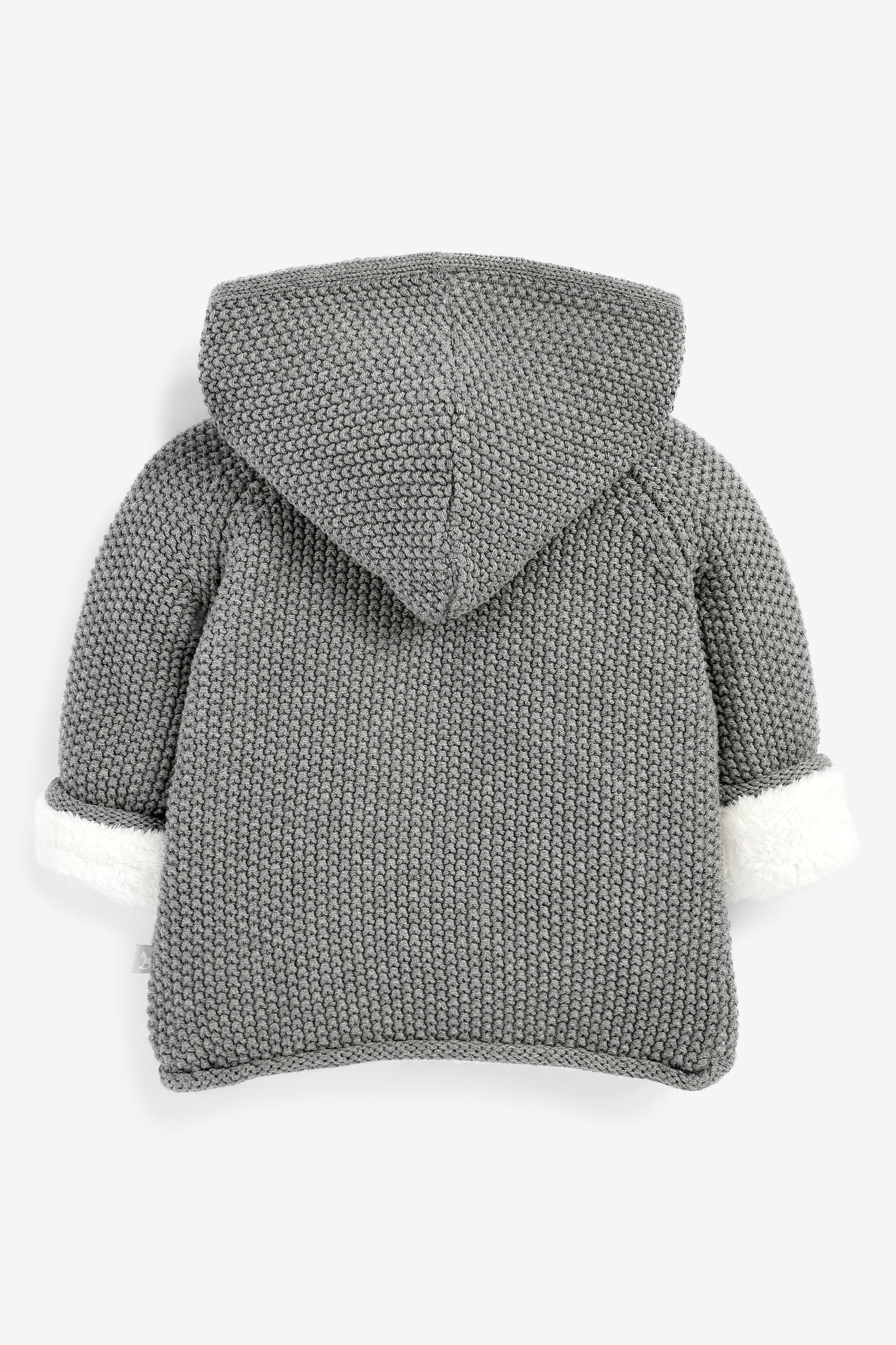 Grey The Little Tailor Grey Baby Plush Lined Pram Coat